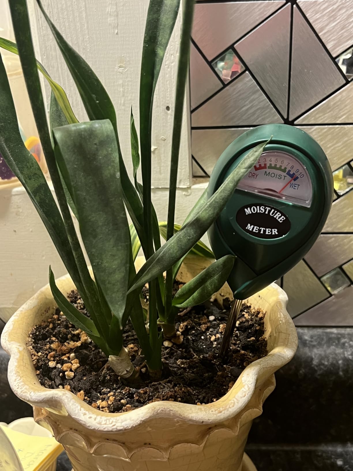 SZHLUX Moisture Meter Water Monitor Soil Hygrometer Sensor Care, Lawn, Farm, Indoor & Outdoor. (Plant Gifts for Gardeners), 10.23inch, Green customer photo 2
