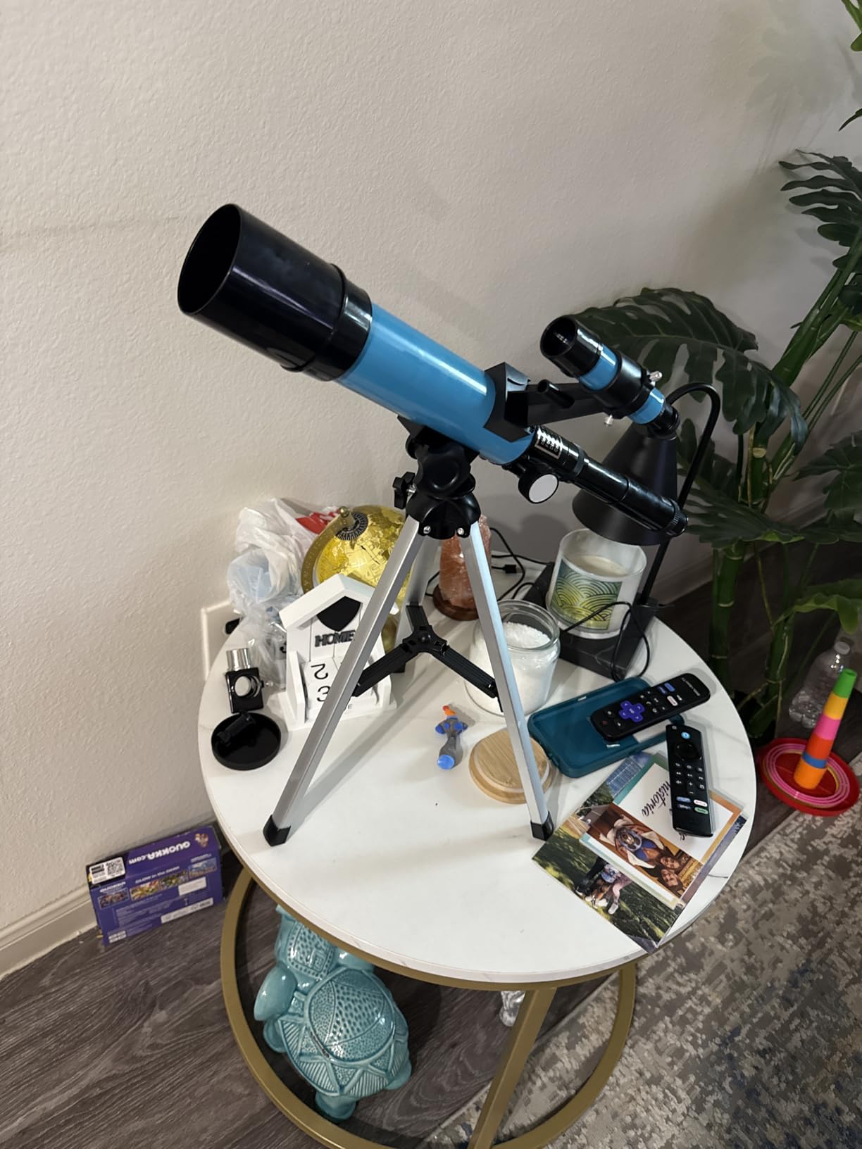 Lunar Telescope for Kids and Astronomy Beginners, Refractor Telescope with Finder Scope and 3 Eyepieces, Travel Telescope with Compact HD Binoculars for Moon Viewing Bird Watching Sightseeing customer photo 1