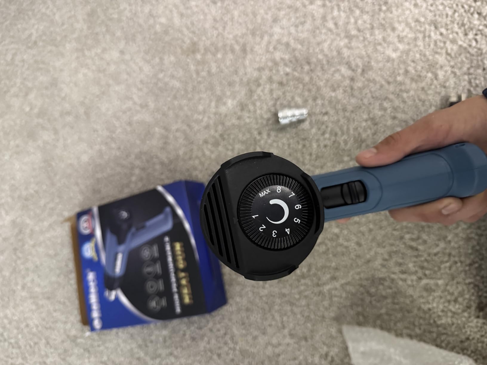 ROMECH Heat Gun, Heavy Duty Fast Heating, Variable Control 120°F~1200°F (50℃-500℃) 4 Nozzles Heat Gun for Crafting, Shrink Tubing,Vinyl Wrap (Blue) customer photo 1