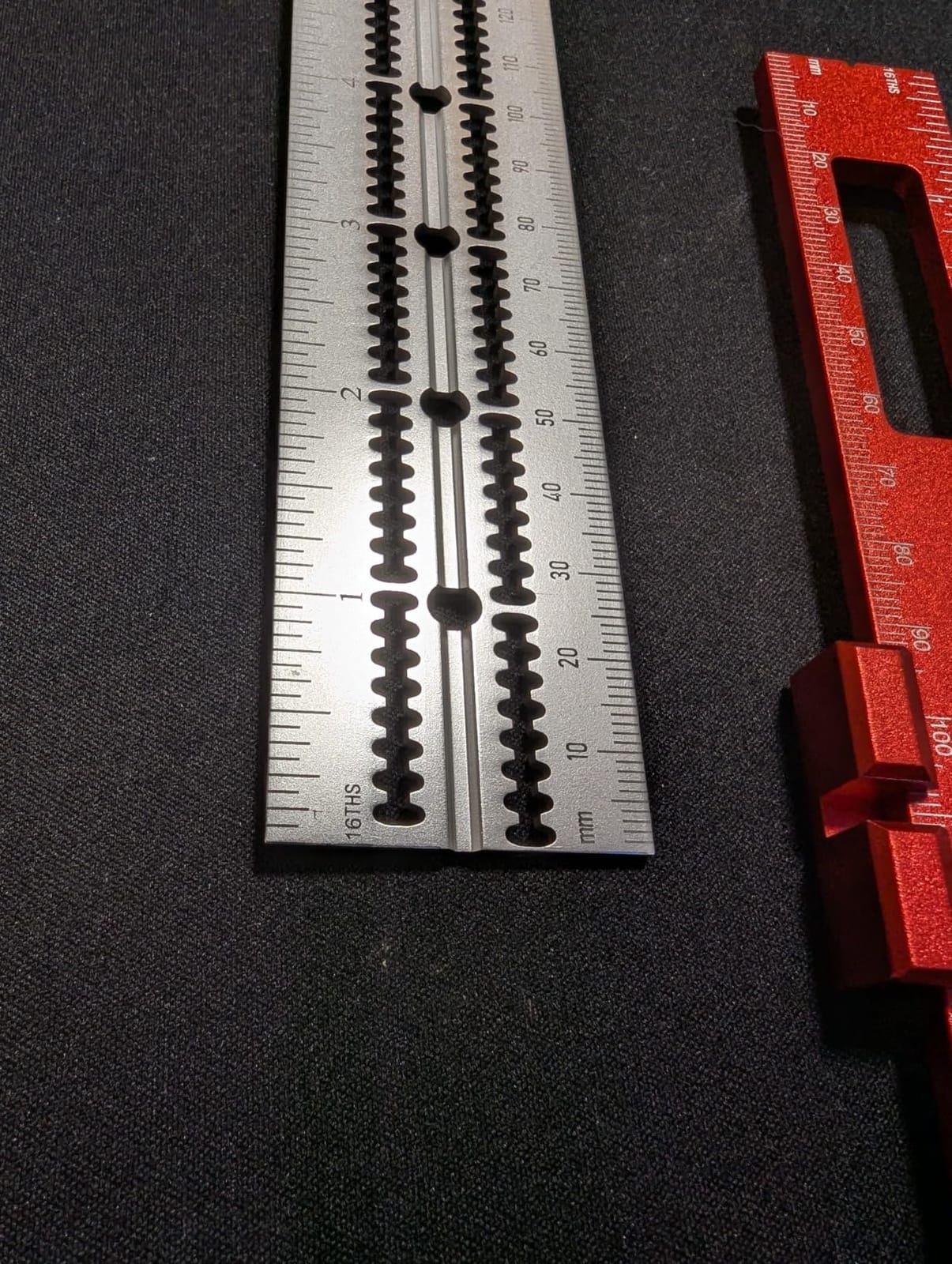 Violetfox Woodworking Ruler, 3Pcs Precision Pocket Metal Slide Rule Inch and Metric T-Type Scribing and Square Ruler for Marking and Measuring (6/8/12 Inch) customer photo 1