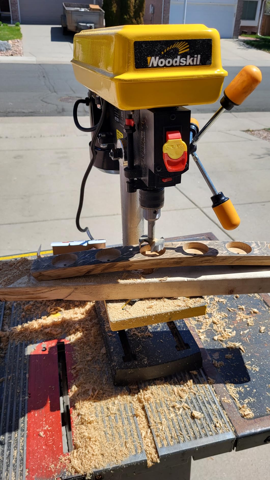 WOODSKIL 8-Inch Benchtop Drill Press, 2.3 Amp 5-Speed with Laser Guide customer photo 1
