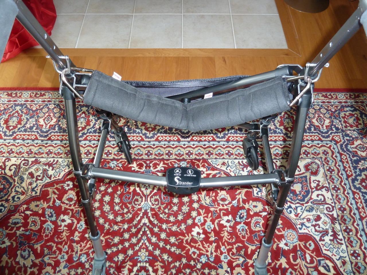 Stander Wonder Walker Plus, Lightweight Folding Mobility Aid for Adults, Seniors, and Elderly, Collapsible Travel EZ Fold-N-Go with Wheels, Glides, & Basket, Sport Red customer photo 1