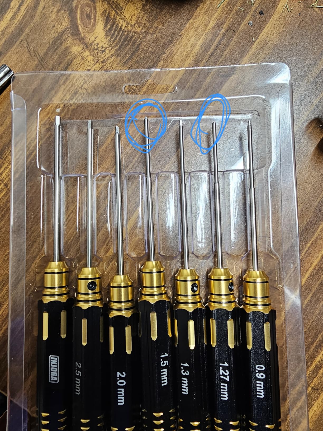INJORA 7PCS 0.9 1.27 1.3 1.5 2.0 2.5 3.0mm HSS Steel Hex Screwdriver customer photo 2