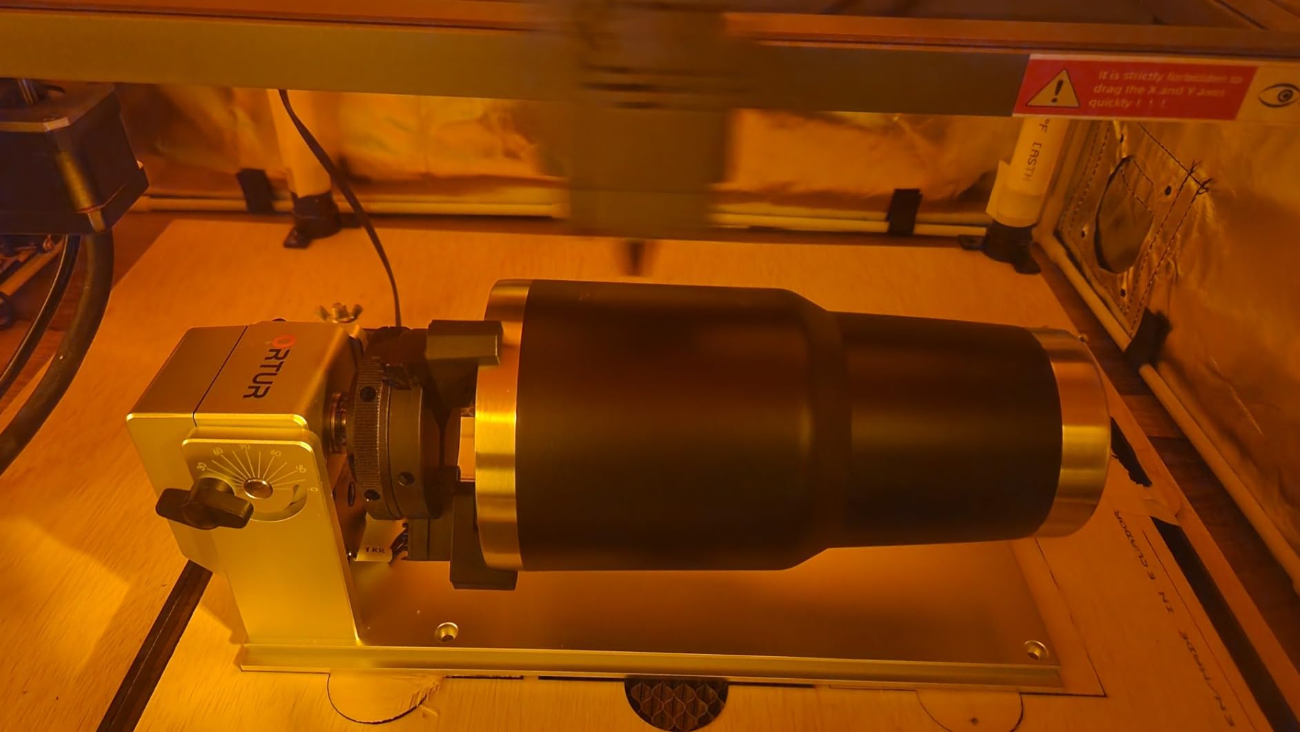 ORTUR YRC1.0, Y-axis Rotary Chuck for Most Laser Engravers, Jaw Chuck Rotary, Y-axis Rotary Roller Engraving Module for Engraving Cylindrical Objects, Wine Glass, Tumbler, Ring customer photo 1