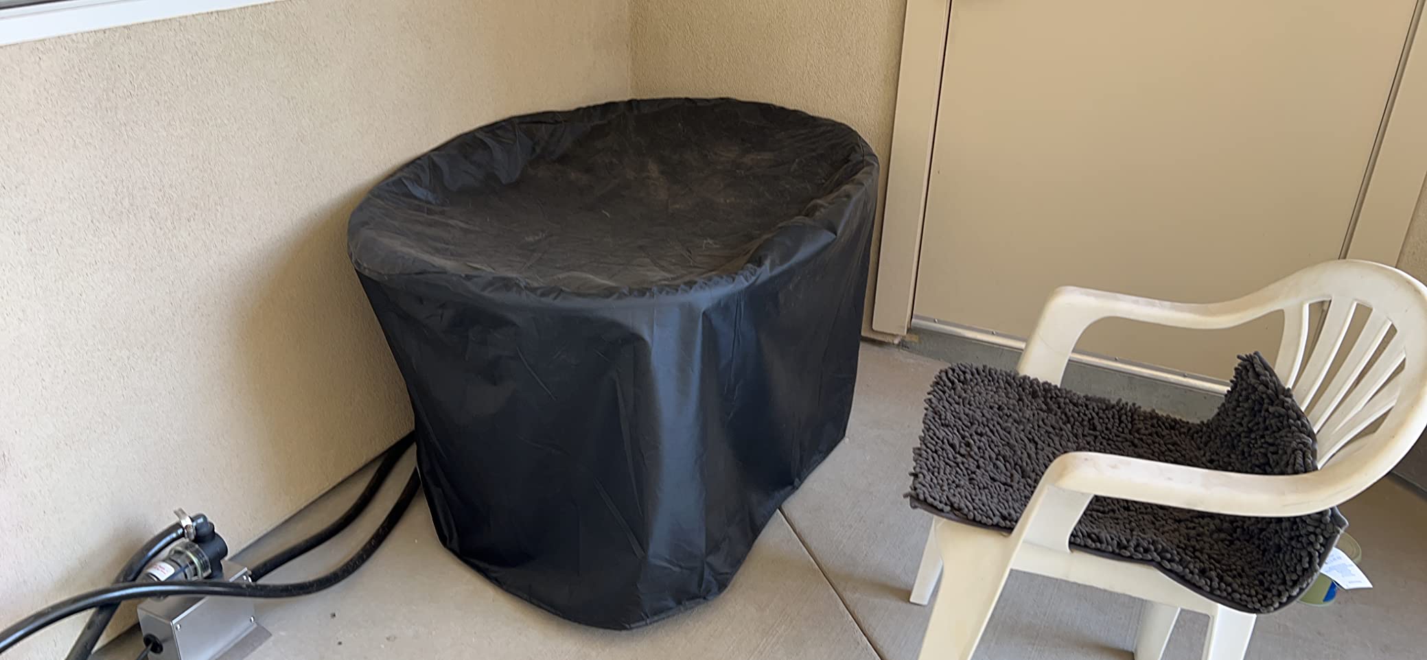 Waterproof Stock Tank Cover for 100 Gallon Rubbermaid Stock Water Trough Tank Cold Plunge Pool Pond Cover Ice Hot Bath Tub Cover Oval customer photo 1