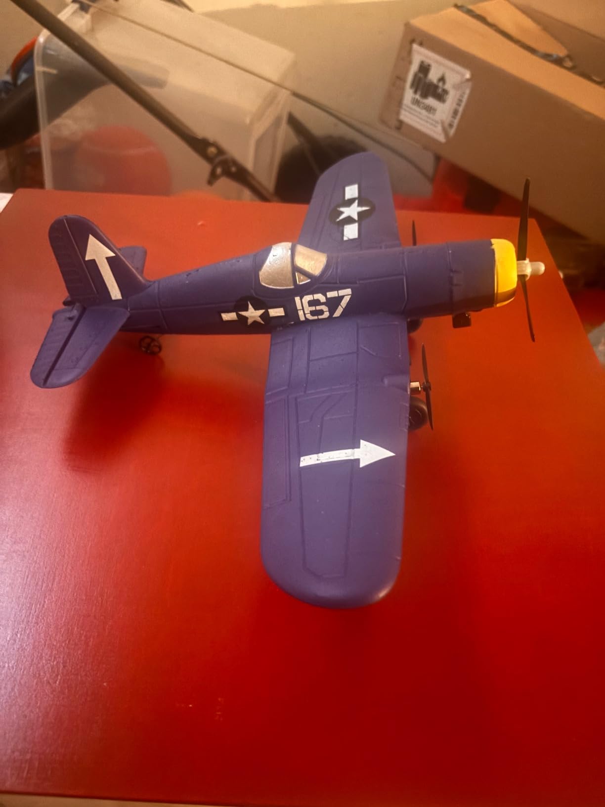 volantexrc RC Plane for Beginners, 4CH WWII RC Airplane F4U Corsair with Aileron, 2.4Ghz Remote Control Plane with Xpilot Self Righting & One Key Aerobatic & Upgraded Canopy (761-8V2 RTF) customer photo 1