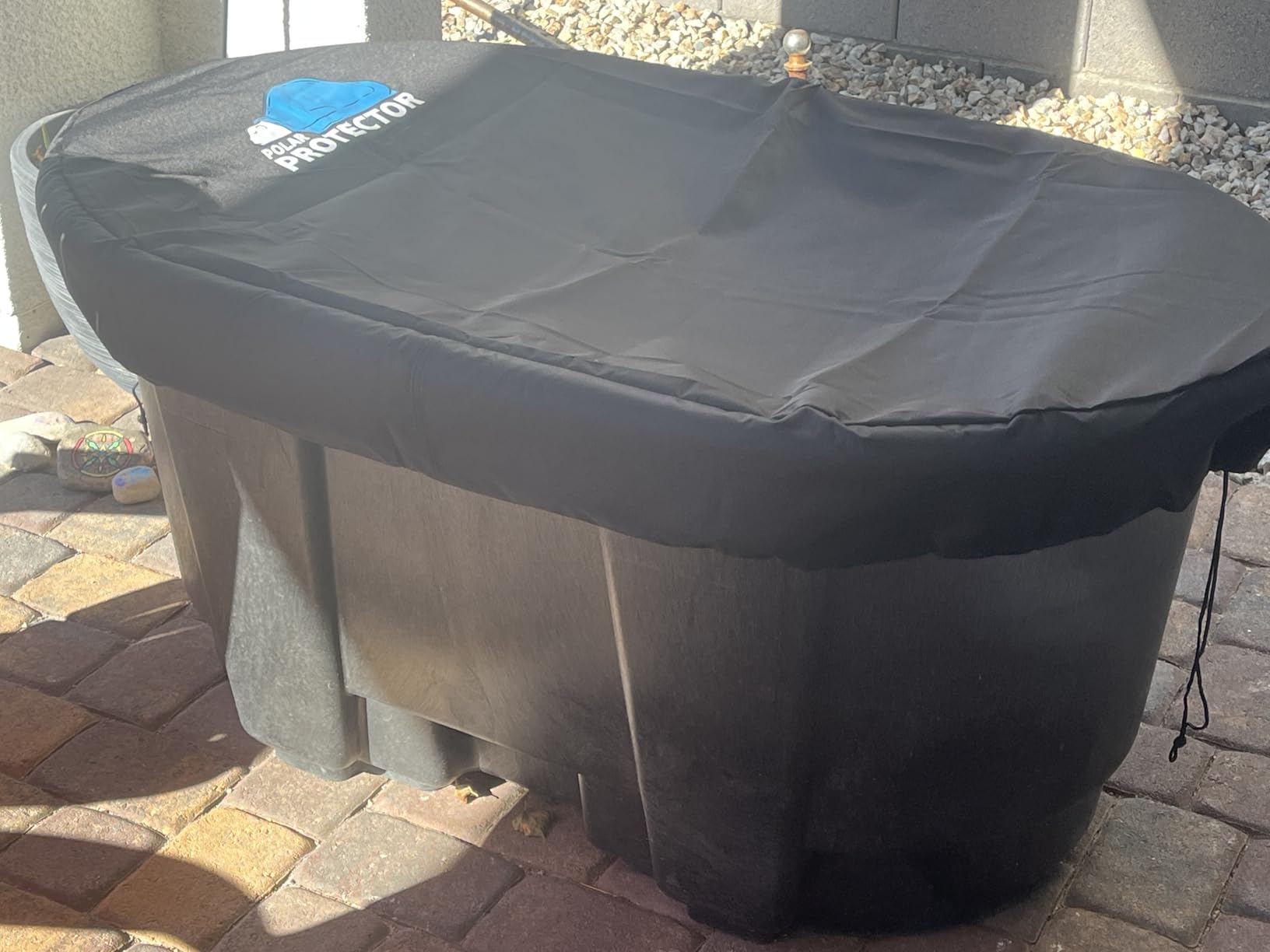 Polar Protector - 100 Gallon Oval Stock Tank Cover Ice Water Therapy Ice Bath Cover Cold Water Cover 100 Gallon Oval Stock Tank Waterproof Rip Proof Tough Keeps Tanks Clean customer photo 2