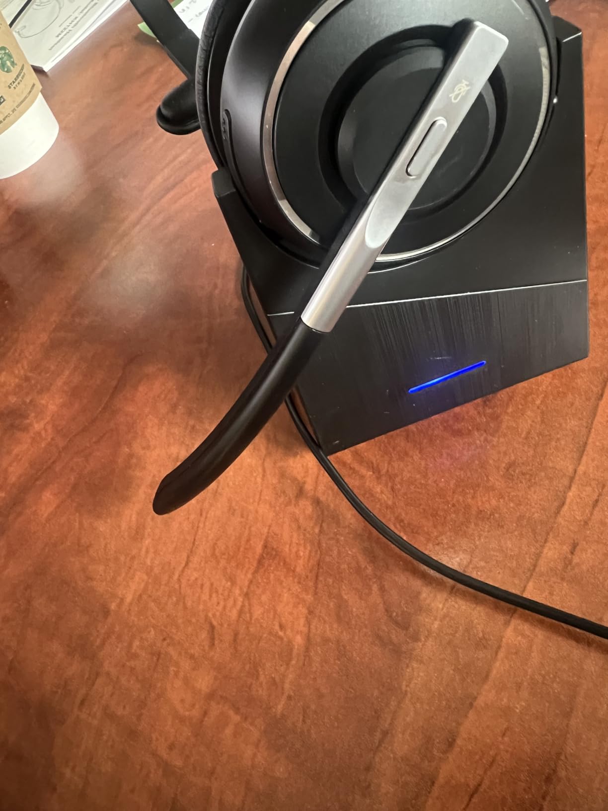 Bluetooth Headset, Wireless Headset with Microphone for PC, V5.2 Computer Headset with Noise Cancelling Mic, USB Dongle, Charging Base & Mute Button for Work, Cell Phones, Computer (Black) customer photo 2