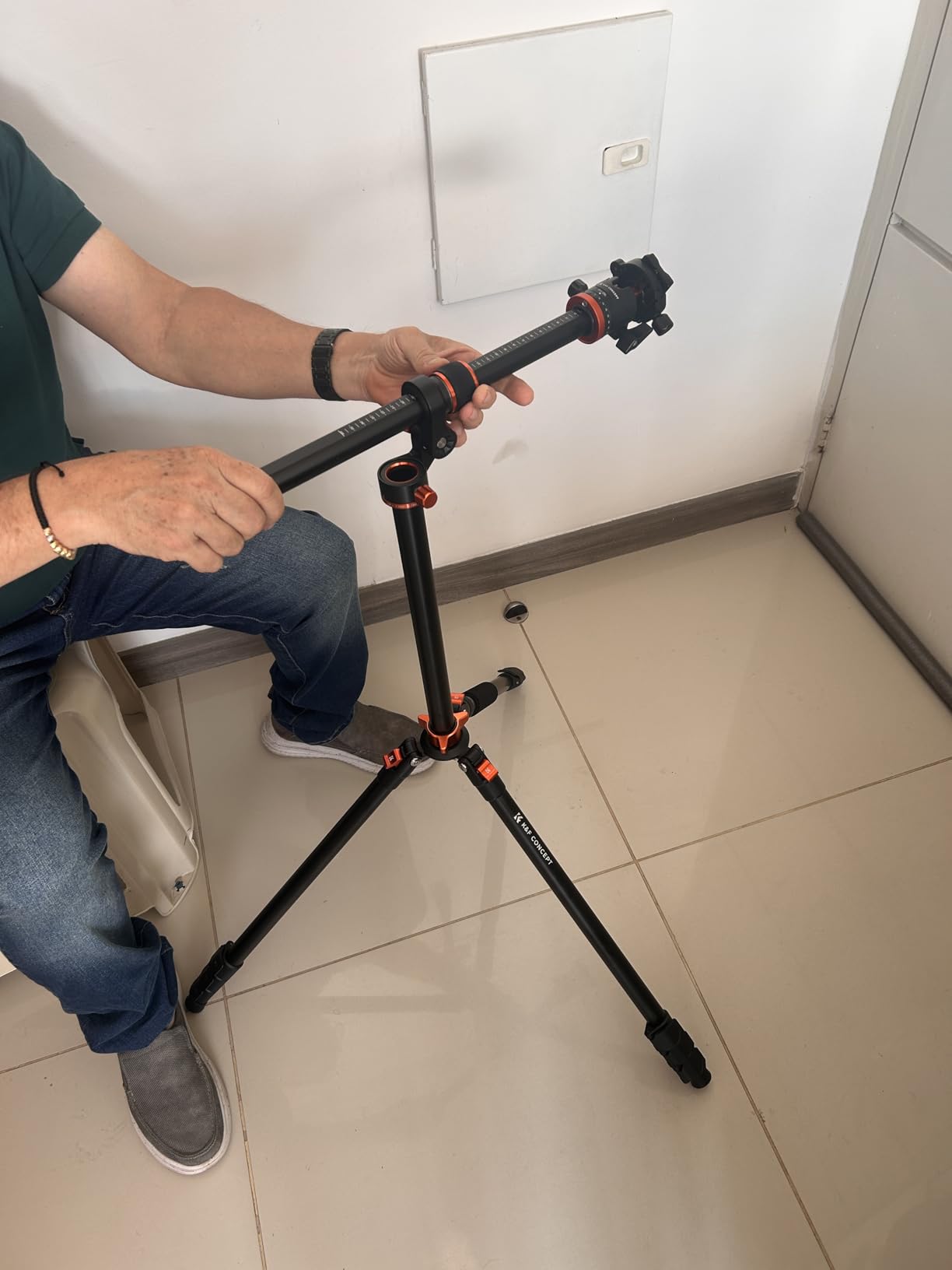 K&F CONCEPT 90''/230cm Ultra High Horizontal Overhead Camera Tripod customer photo 2