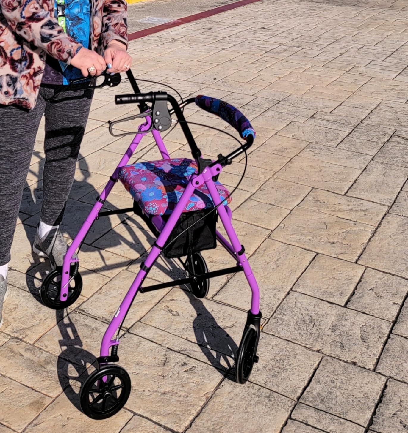 Vive Ultra Lightweight Rollator Walker with Seat - Foldable, Narrow customer photo 2