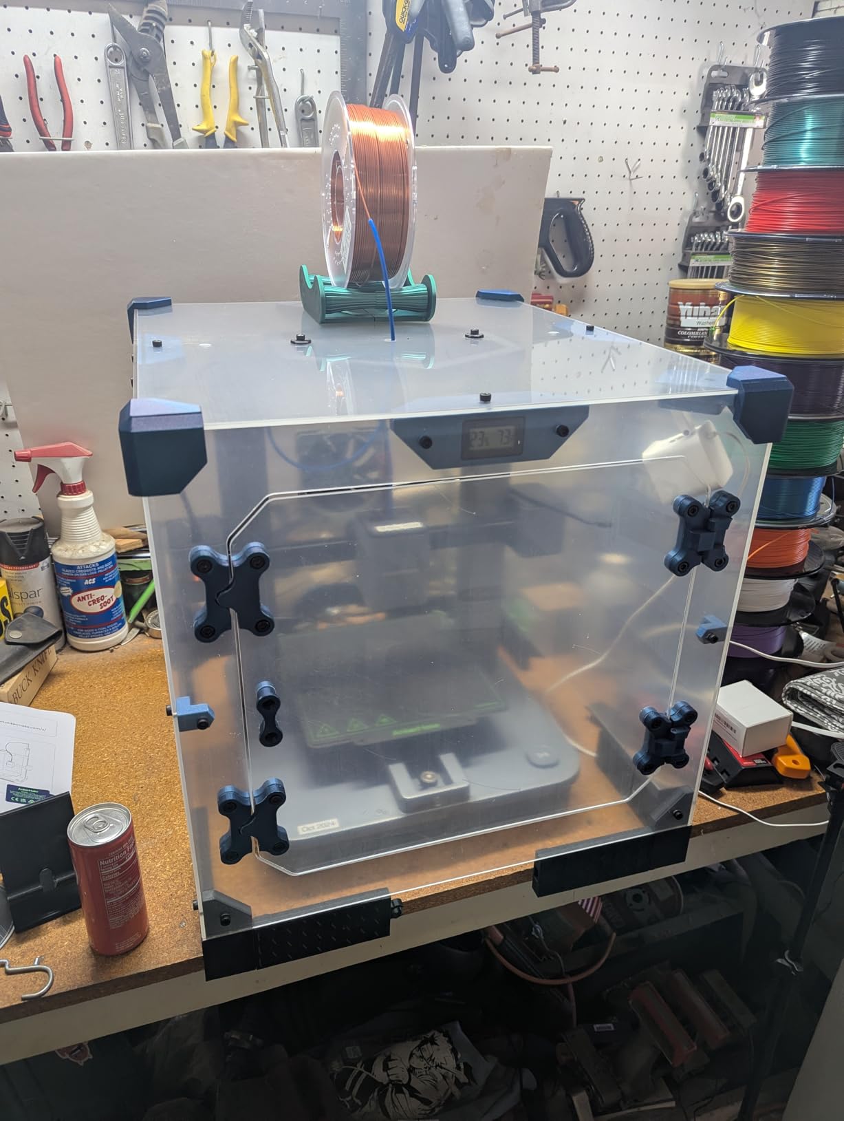 DELACK 3D Printer Enclosure for Bambu Lab A1 Mini, Prusa MK4, MK3 & Mini with LED Light | IKEA Lack Table Enclosure Kit | Ventilation Ready | Plexiglass Panels | DIY Printer Cabinet customer photo 1