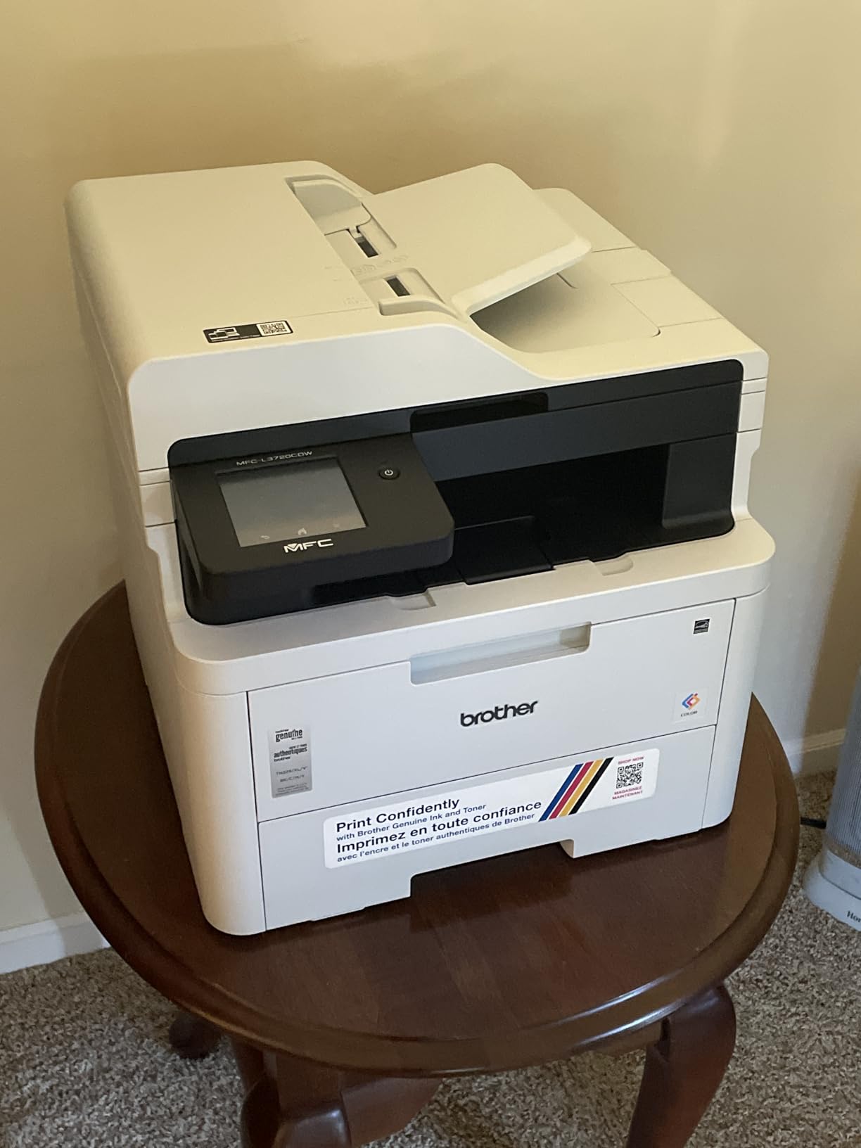 Brother MFC-L3720CDW Wireless Color Laser Printer, Scanner, Copier, Fax, Auto Duplex, 250-Sheet Capacity customer photo 2