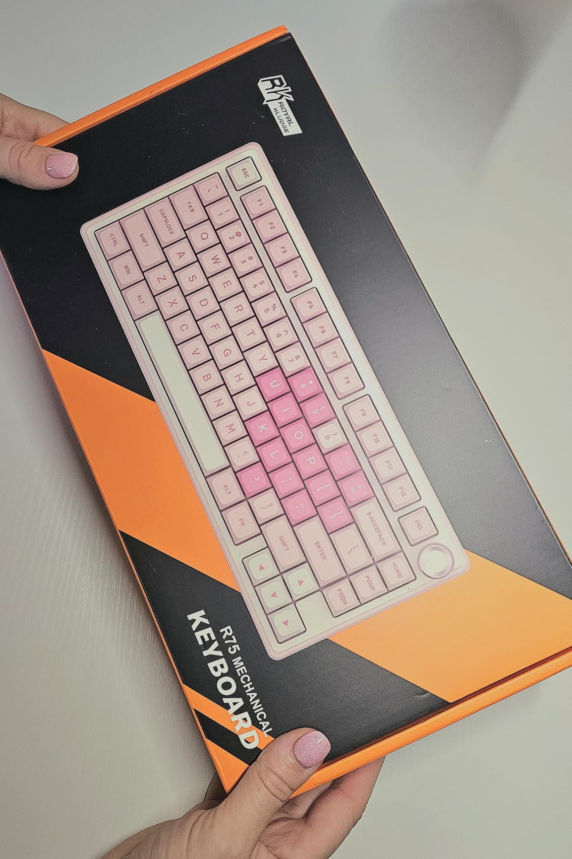 RK ROYAL KLUDGE R75 Wired Mechanical Gaming Keyboard, 75% Hot-Swap Mechanical Keyboard Volume Knob, Soft Pre-lubed Tactile Brown Switch customer photo 1
