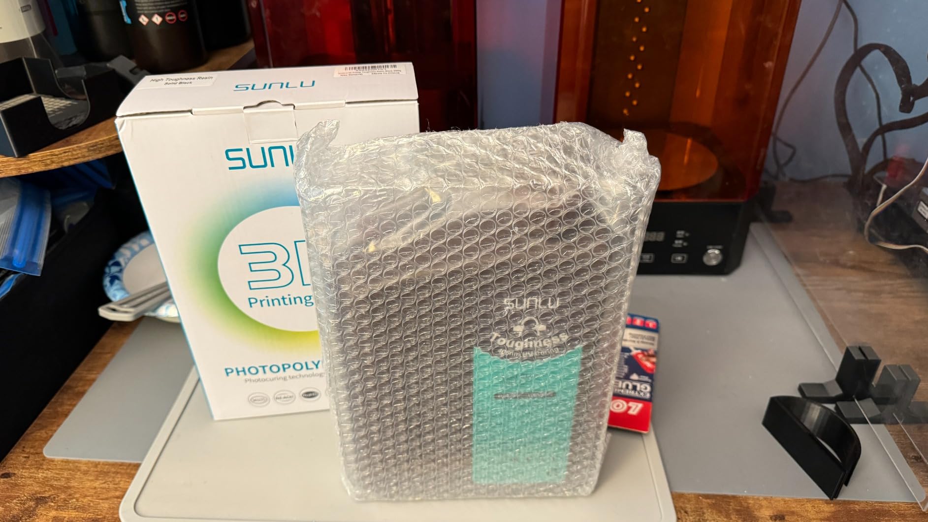 SUNLU High Toughness 3D Printer Resin, Enhanced Flexible 3D Printing Photopolymer Resin, 405nm UV Fast Curing 3D Resin for Most LCD DLP SLA Resin 3D Printers, Bendable and not Brittle, 1KG Grey customer photo 2