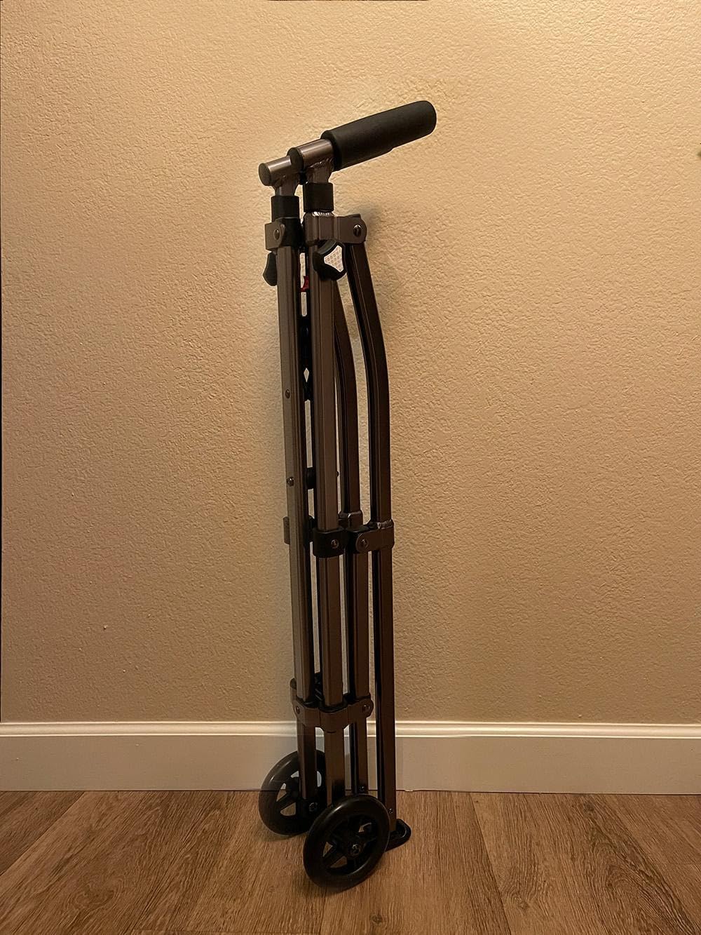 Stander Wonder Walker with 5-inch Wheels, Lightweight Folding Walker for Adults, Seniors, and Elderly, Collapsible Travel Walker, Ski Glides for Mobility Support, Compact, Black Walnut customer photo 2