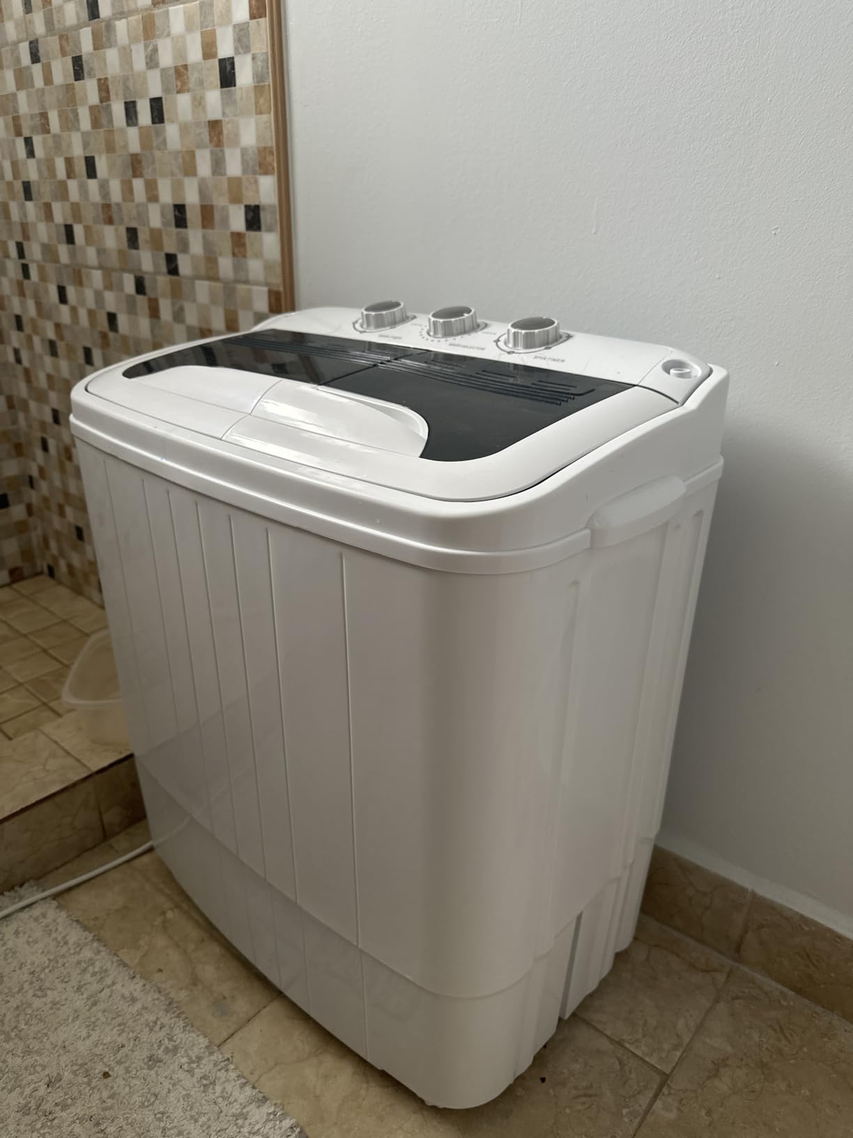Superday Portable Washing Machine, 25.3lbs Mini Washing Machine and Spin Dryer Combo, Mini Twin Tub Laundry Machine for Camping, Apartments, Dorms, College Rooms, RV, Delicates, Grey customer photo 2