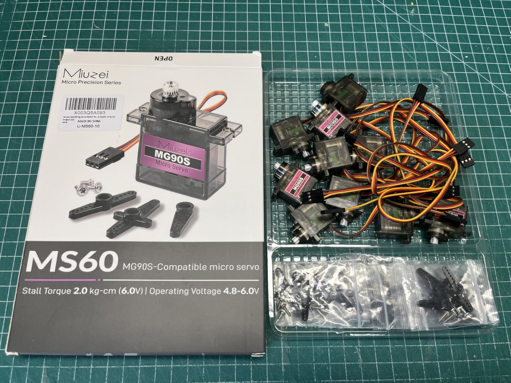 Miuzei MG90S 9G Micro Servo Motor Metal Gear for RC Plane Robot Arduino (4) customer photo 2