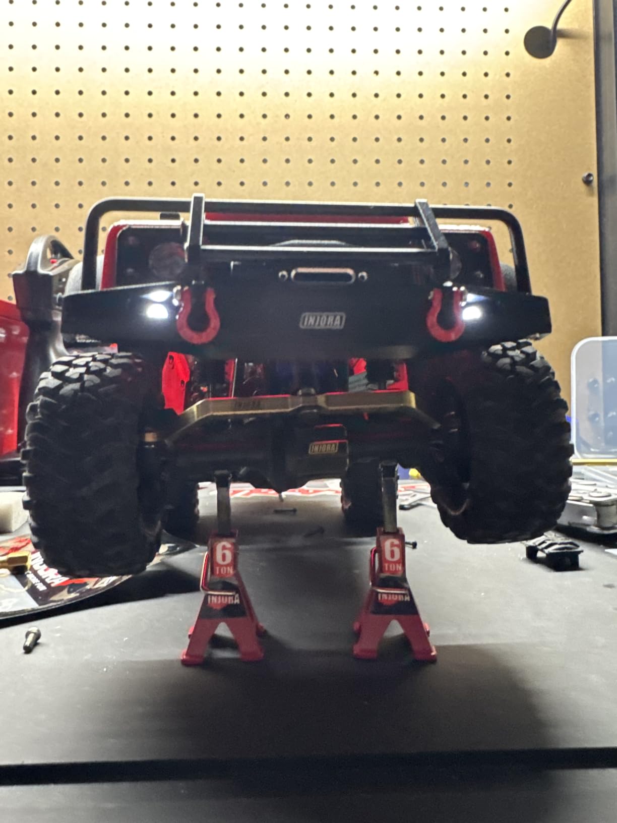 INJORA CNC Aluminum Front and Rear Bumper with Light for TRX4M Defender customer photo 1