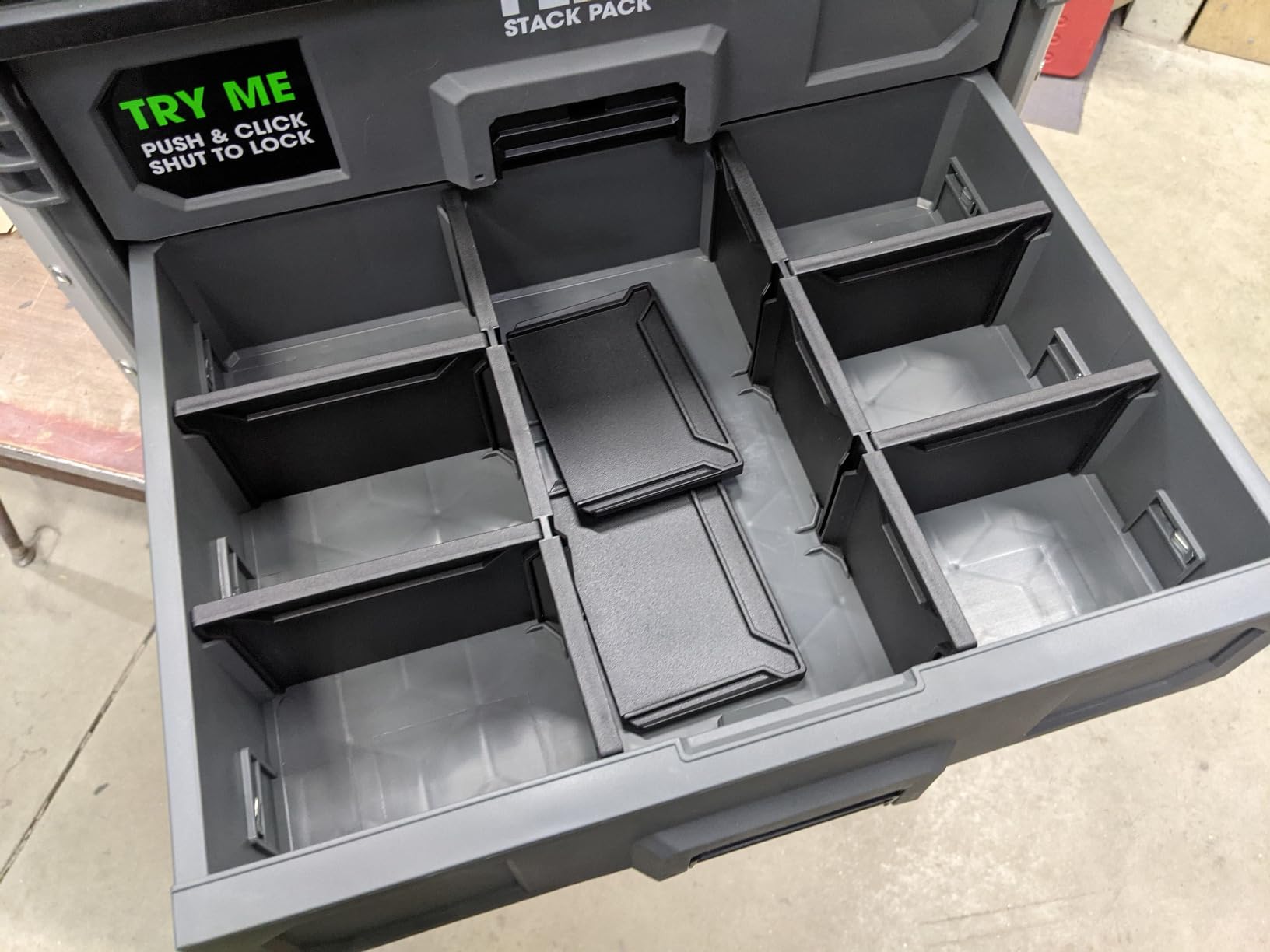 FLEX STACK PACK Storage System 3-Drawer Tool Box - FS1105, Grey/Black customer photo 1