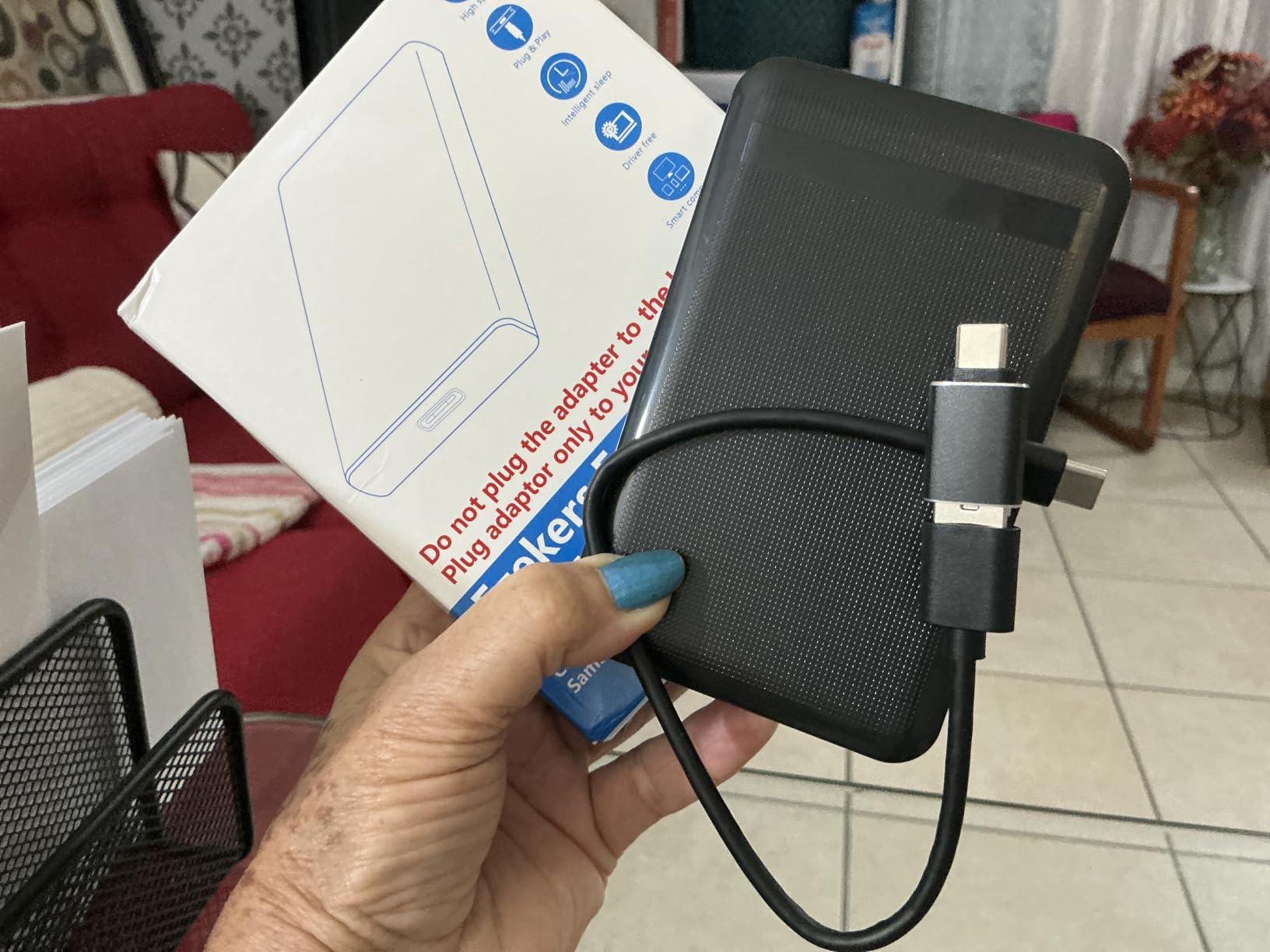 Ezekers Portable 500GB External Hard Drive - USB 3.0 & USB C for PC, Mac, PS5 (Storage Only), PS4, Phone (Android and iPhone 15/16/17) & Xbox - Ultra Fast customer photo 2