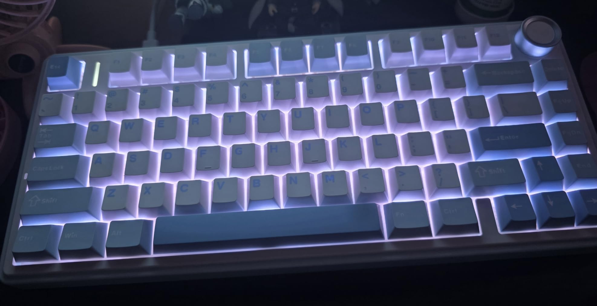 EPOMAKER x Aula F75 Gasket Mechanical Keyboard, 75% Wireless Hot Swappable Gaming Keyboard with Five-Layer Padding&Knob, BT/2.4GHz/USB-C, RGB (Black, LEOBOG Reaper Switch) customer photo 2