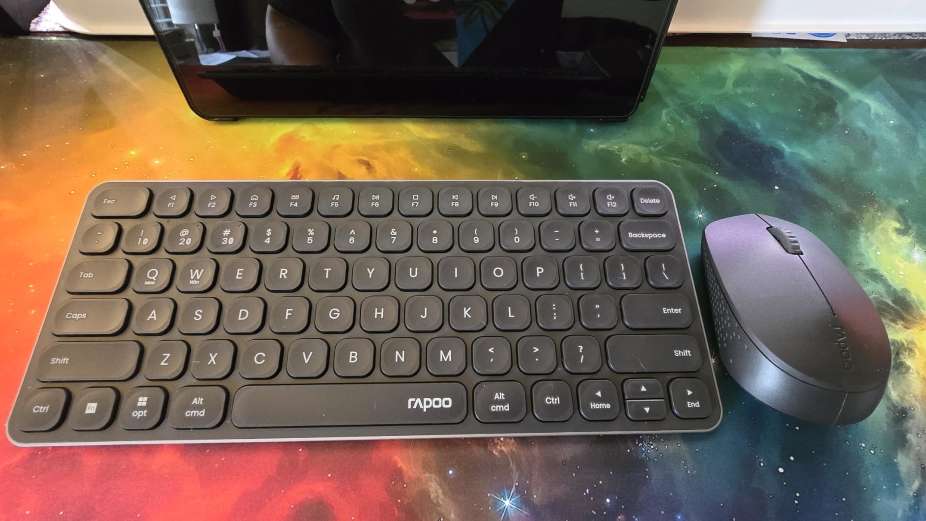 Rapoo 9010M Multi-Device Keyboard and Mouse Combo, 2.4GHz/Bluetooth 5.0/4.0 Wireless Keyboard & Mouse Set for Windows/Mac/Linux/Chrome, Support 4 Devices, Low-Profile Silent Click, Battery Powered customer photo 2