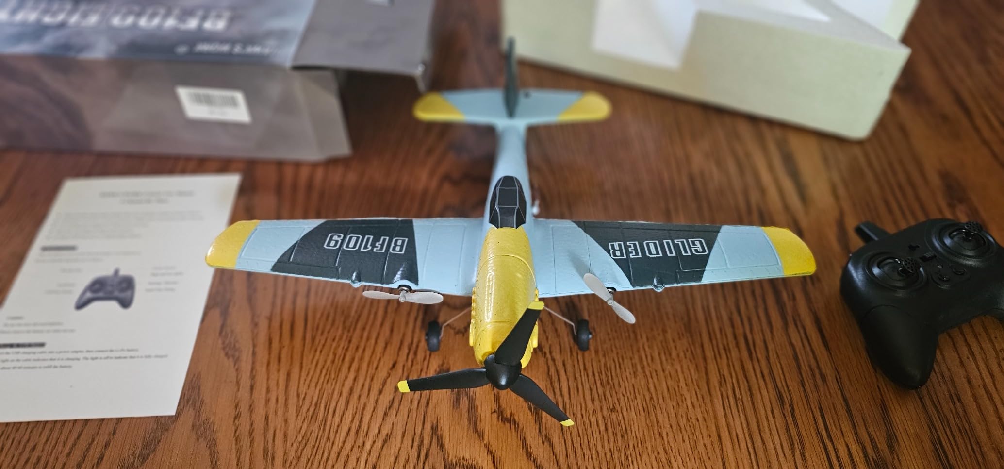 HAWK'S WORK 3 Channel RC Plane BF-109, Remote Control Airplane Ready to Fly, 2.4GHz 6-axis Gyro Stabilizer, Easy to Fly for Kids & Beginners customer photo 1