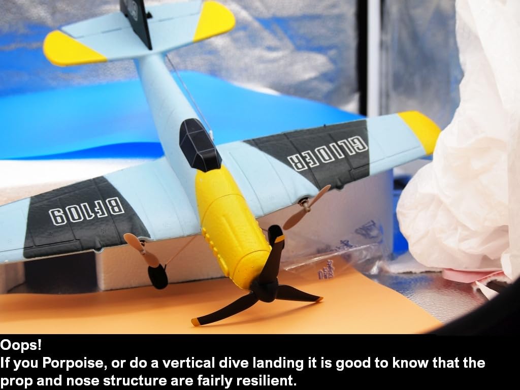 HAWK'S WORK 3 Channel RC Plane BF-109, Remote Control Airplane Ready to Fly, 2.4GHz 6-axis Gyro Stabilizer, Easy to Fly for Kids & Beginners customer photo 2