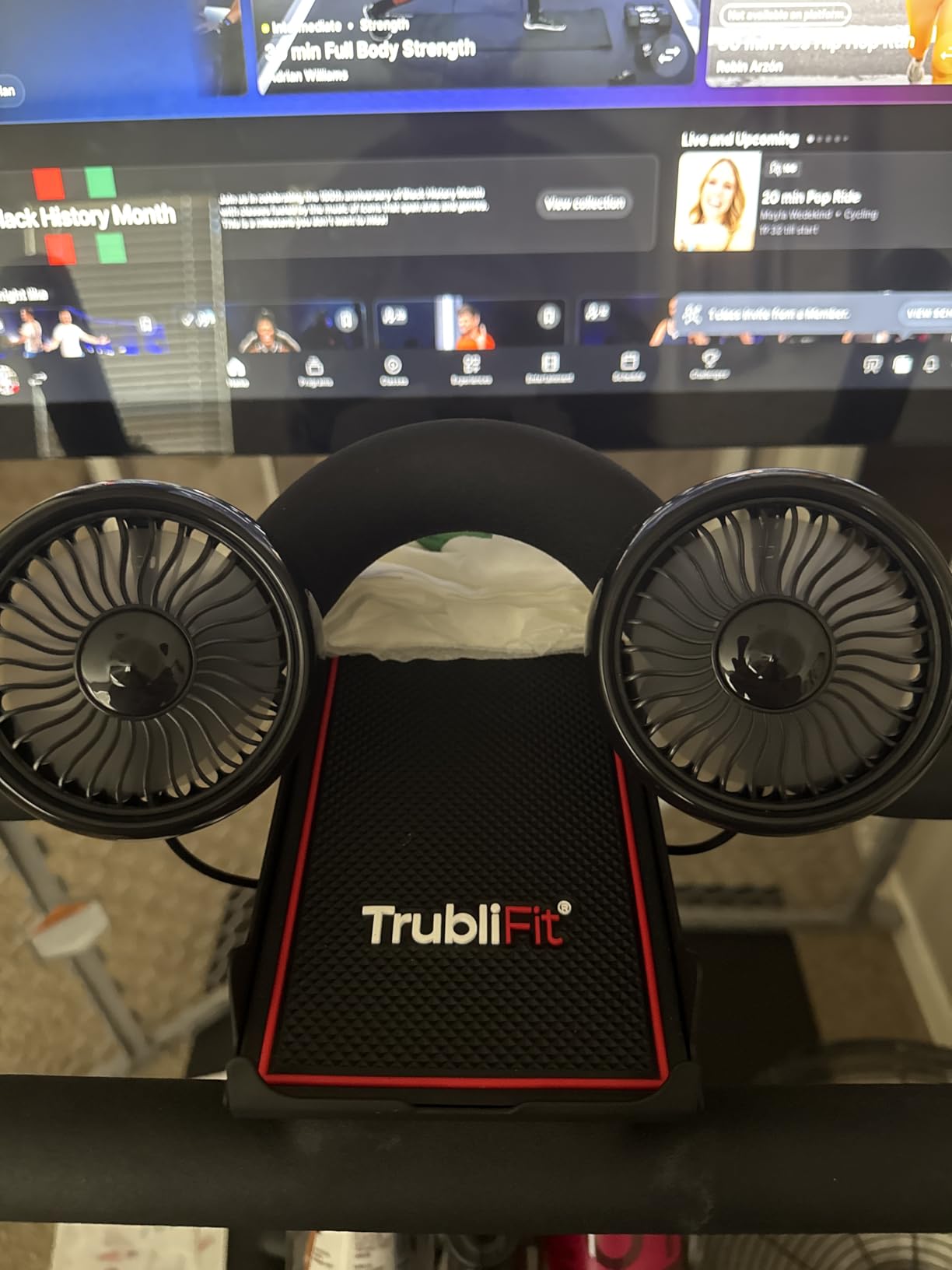 TrubliFit Dual Cooling Fans with Phone Tray for Peloton Bike, No Batteries customer photo 1