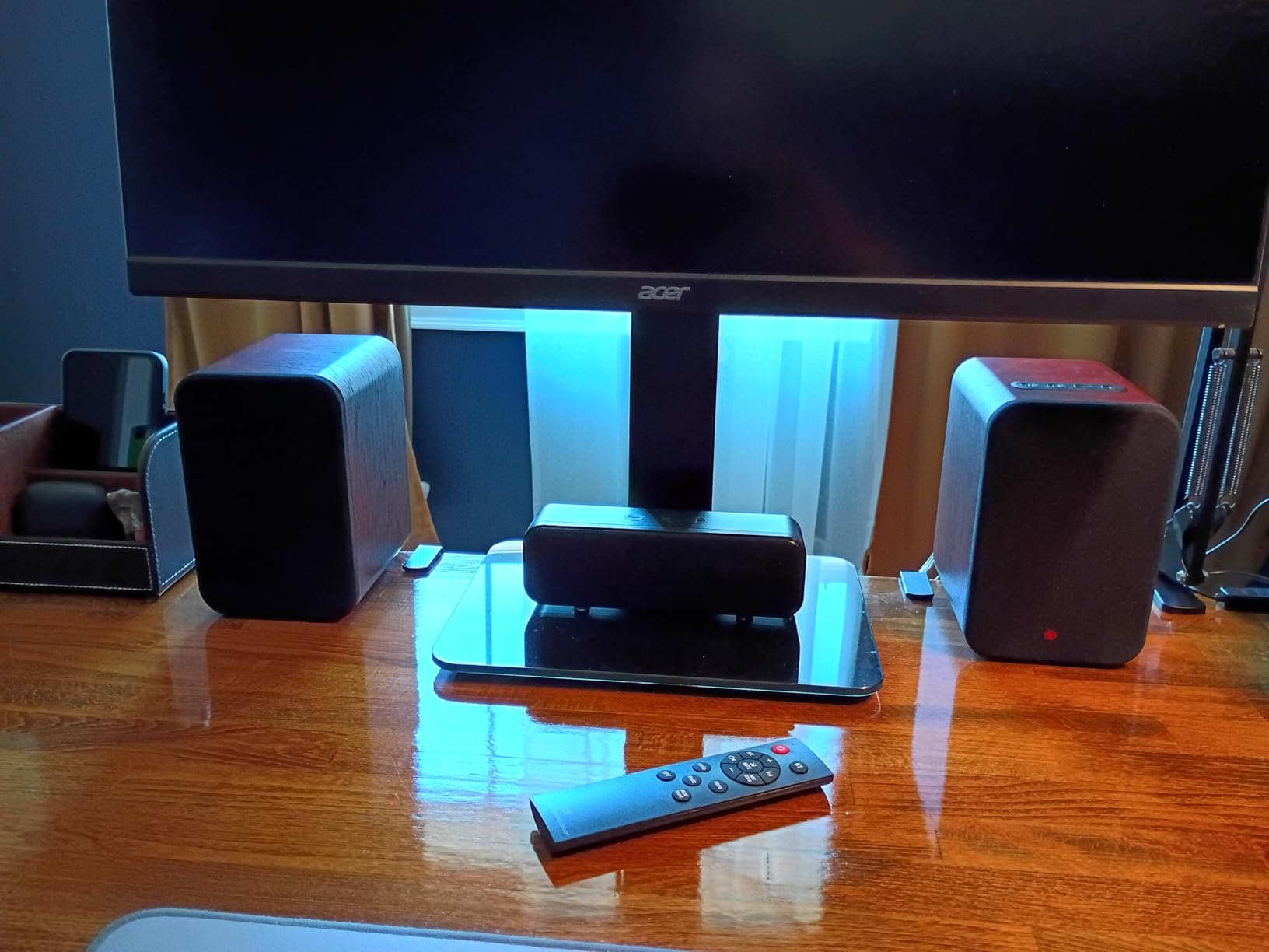 RIOWOIS Powered Bookshelf Speakers, Desktop Speakers for Record Player customer photo 1