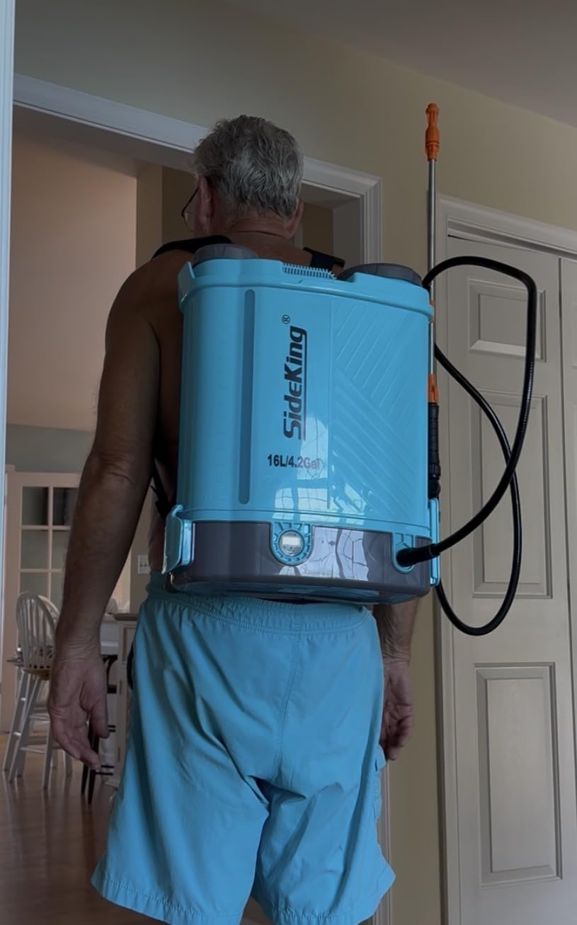 SideKing 4 Gallon Battery Powered Backpack Sprayer, 100 PSI Adjustable Electric Weed Sprayer for Lawn & Garden, Compatible with Makita 18V Battery, 5 Nozzles, Battery & Charger Included customer photo 1
