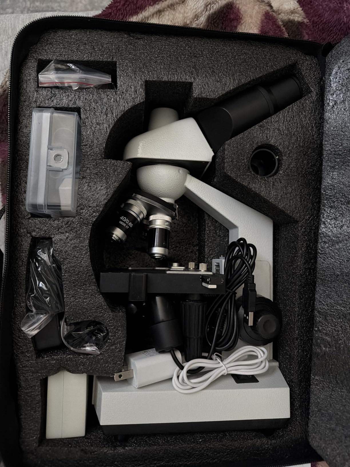 Trinocular Microscope 40X-5000X Magnification Laboratory Grade with Dual Mechanical Stage and HD USB Camera Microscopes for Adults(Adult Trinocular Microscope with Electronic Eyepiece) customer photo 2