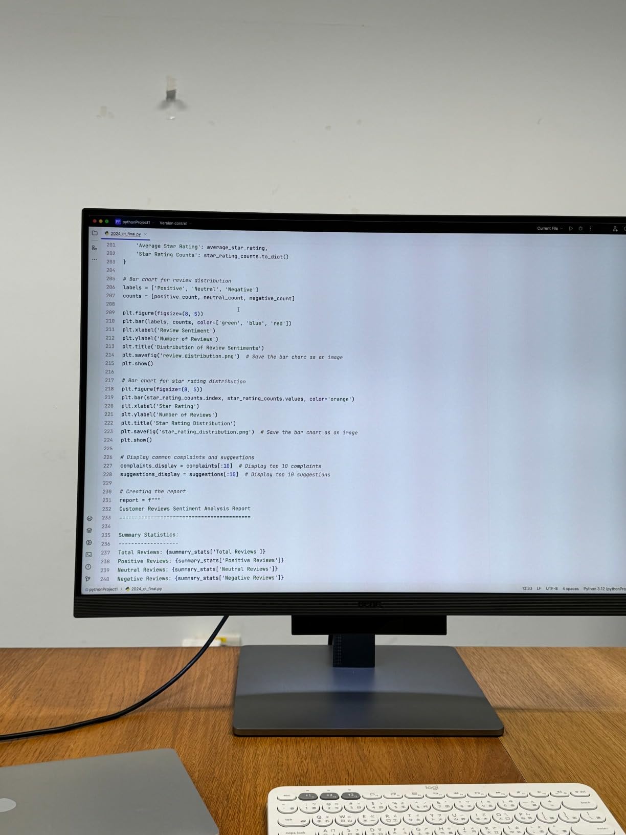 BenQ RD280U 28.2” 4K 3840x2560 3:2 Programming Monitor, Eye-Care, Nano Matte Panel, Coding Modes, MoonHalo Backlight, 90W USB-C, KVM, VESA Mount, Developer Monitor customer photo 2