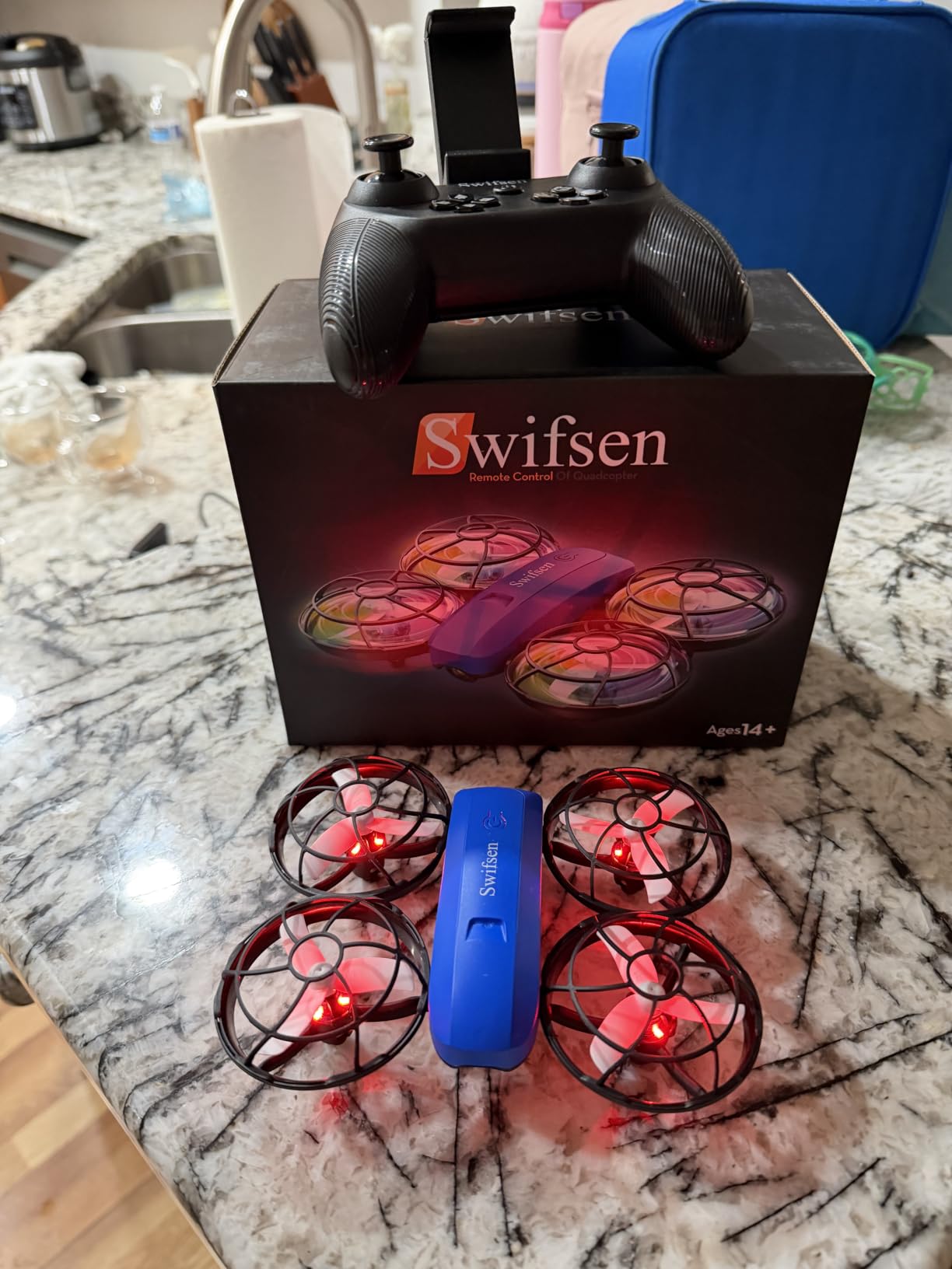 Swifsen Drones for Kids with Camera,Rc Drone Indoor Small Helicopter,Birthday Gifts for Boys and Girls Beginners Friendly,Mini Quadcopter Toy With 2 Batteries,Propeller Protect,Altitude Hold customer photo 1