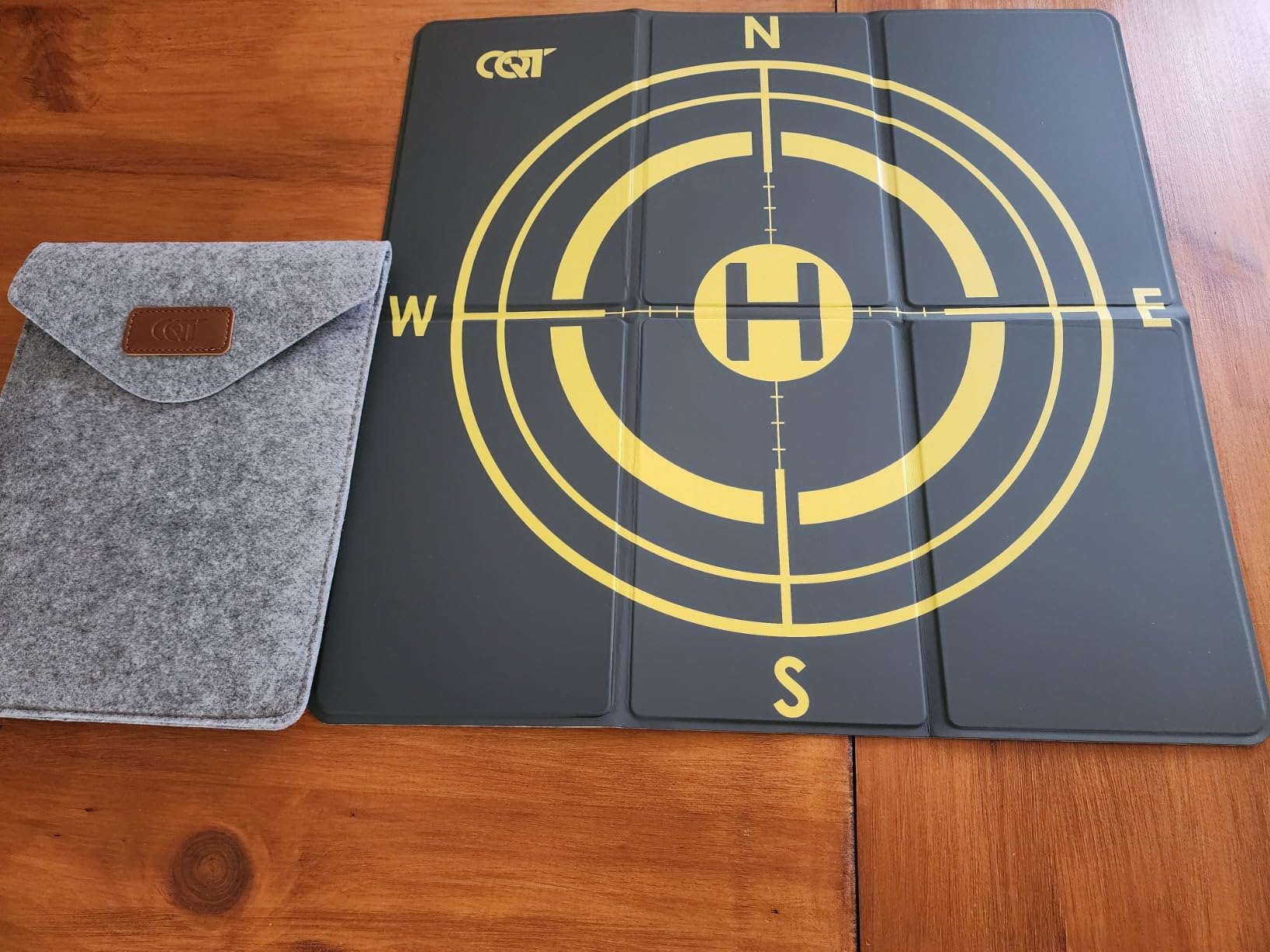 CQT Drone Landing Pad Universal Waterproof Weighted Portable Fast-Foldable Helipad Launch for DJI Avata 360 Mavic 3 4 Pro/Mini 2 SE/Air 2 2S/Mini 3 4 5 Pro/Mavic 2/Holy Stone/FPV/Avata 2/RC Quadcopters Accessories (55CM Yellow+Dark Gray) customer photo 2