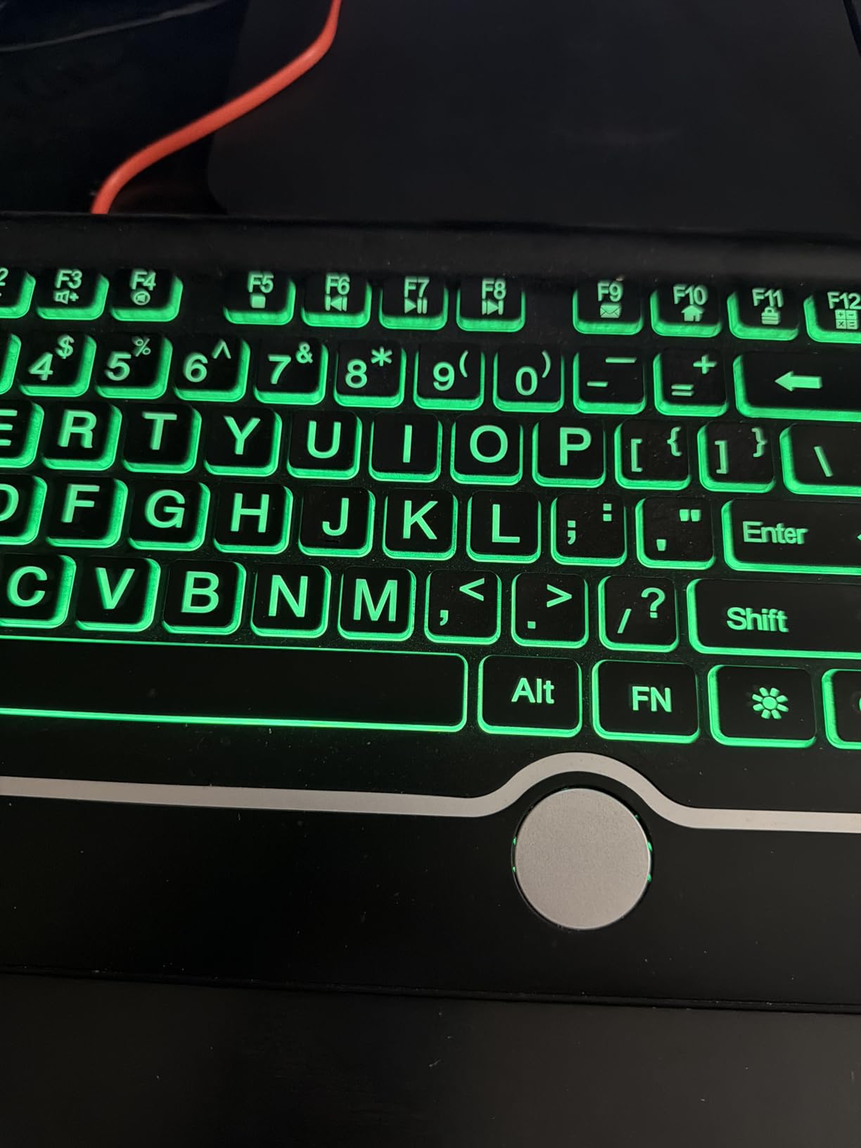 Large Print Backlit Computer Keyboard, 7-Color Backlit Keyboard with Wrist Rest, USB Plug-and-Play, Oversize Letters Keys Easy to See and Type, Wired Light Up Keyboards for Laptop, PC, Gaming customer photo 1