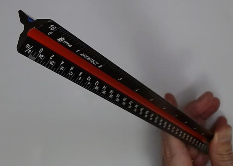 Stylo Architectural Scale Ruler, 12 Inch Aluminum, Black Metric customer photo 1