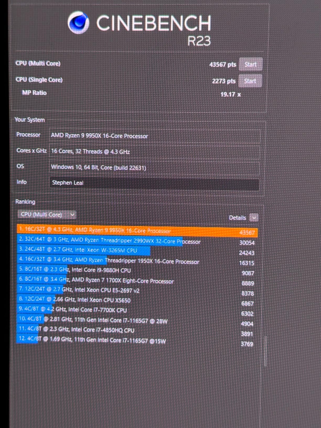 AMD Ryzen™ 9 9950X 16-Core, 32-Thread Unlocked Desktop Processor customer photo 1