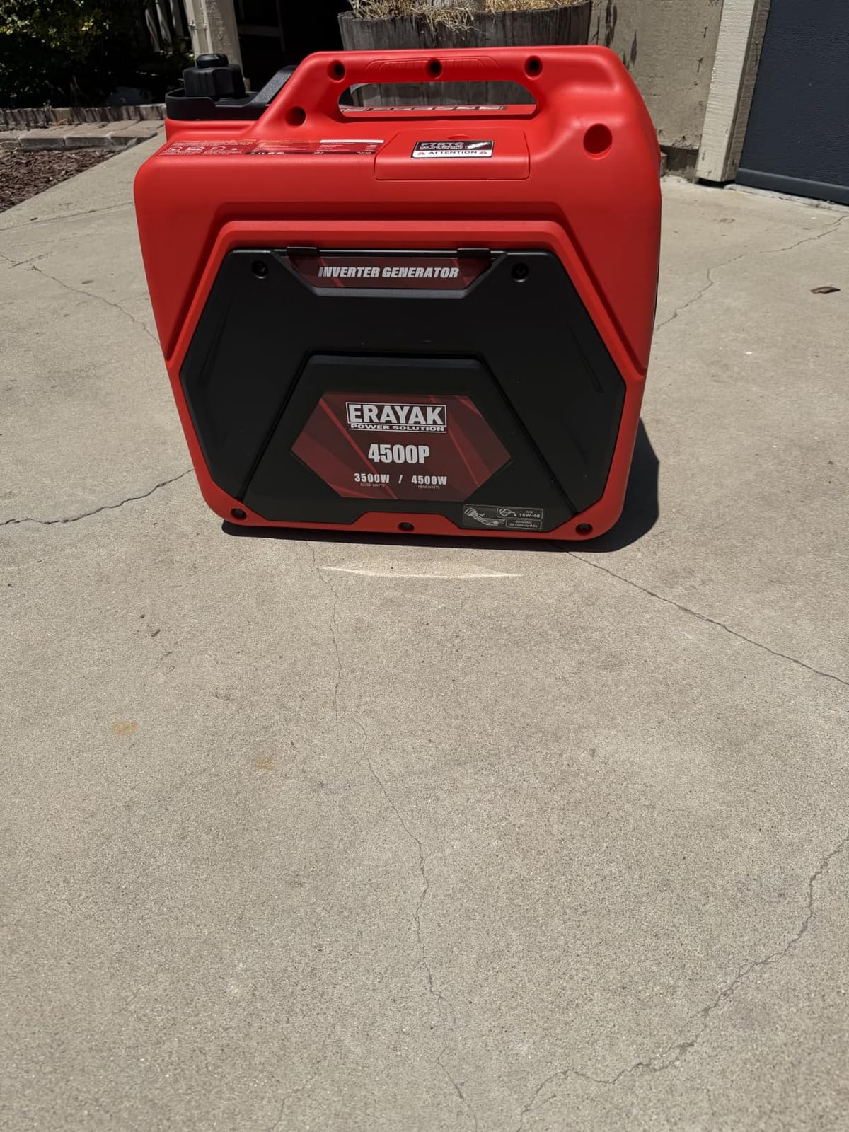 ERAYAK 4500W Portable Inverter Generator for Home Use, Super Quiet Small Generator for Camping Outdoor Emergency Power Backup, Gas Powered Engine, ECO Mode, EPA Compliant customer photo 2