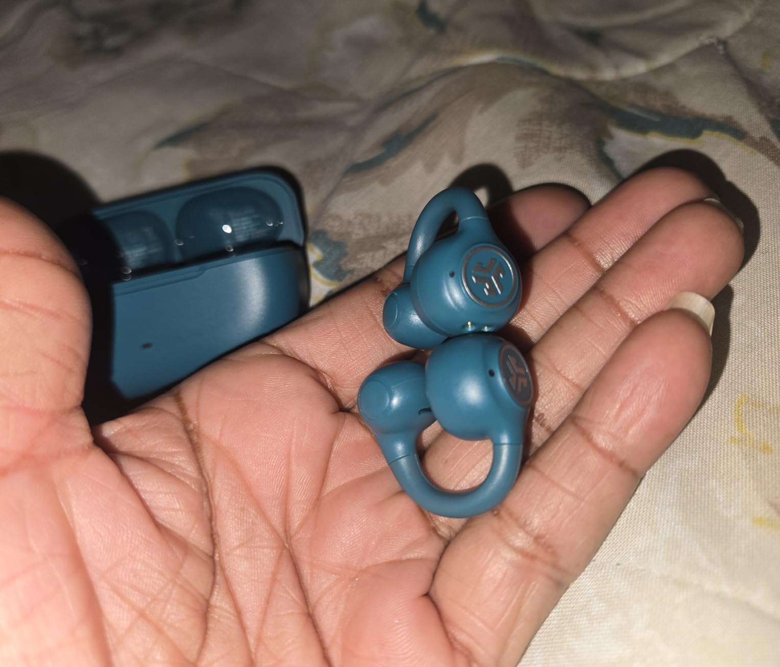 JLab, Flex, Open Ear Earbuds, Clip On Wireless Bluetooth Earbuds, Open Ear Headphones, Teal customer photo 1
