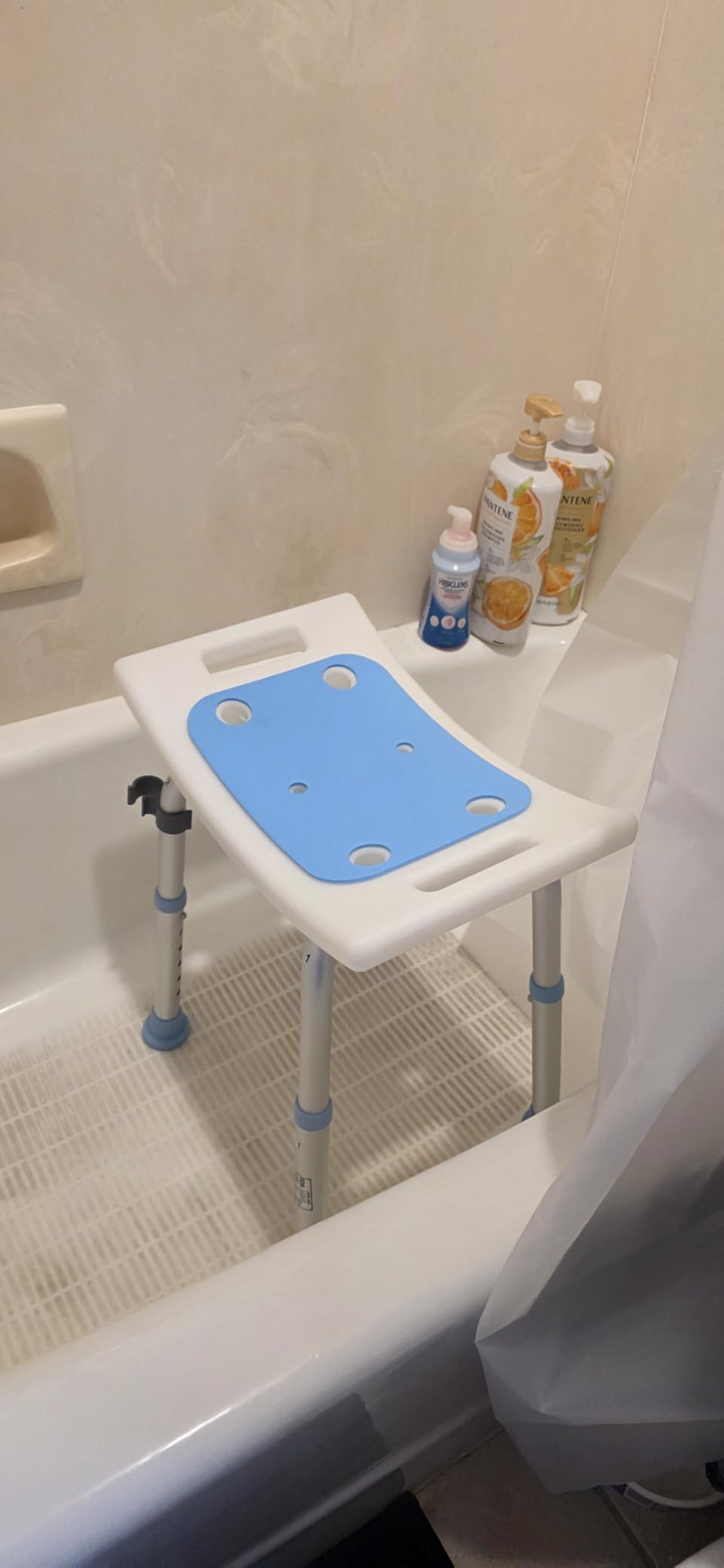 HOMLAND Shower Chair for Inside Shower, Adjustable Height Shower Stool customer photo 1