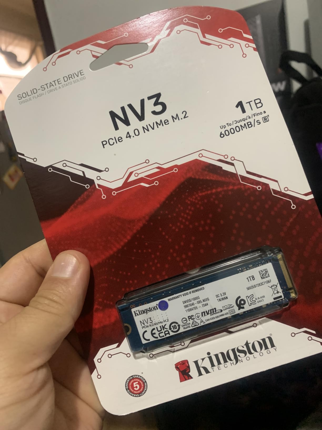 Kingston NV3 1TB M.2 2280 NVMe SSD | PCIe 4.0 Gen 4x4 | Up to 6000 MB/s | SNV3S/1000G customer photo 2