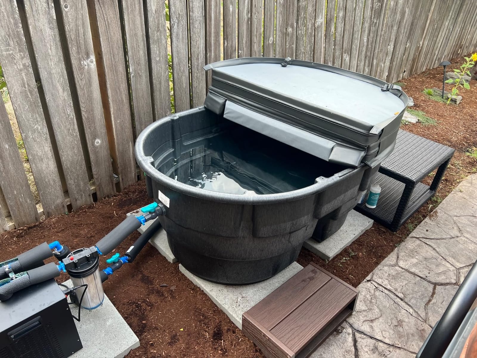Rubbermaid 100 Gallon Stock Tank Cover, Insulated Ice Bath Lid, Black customer photo 2