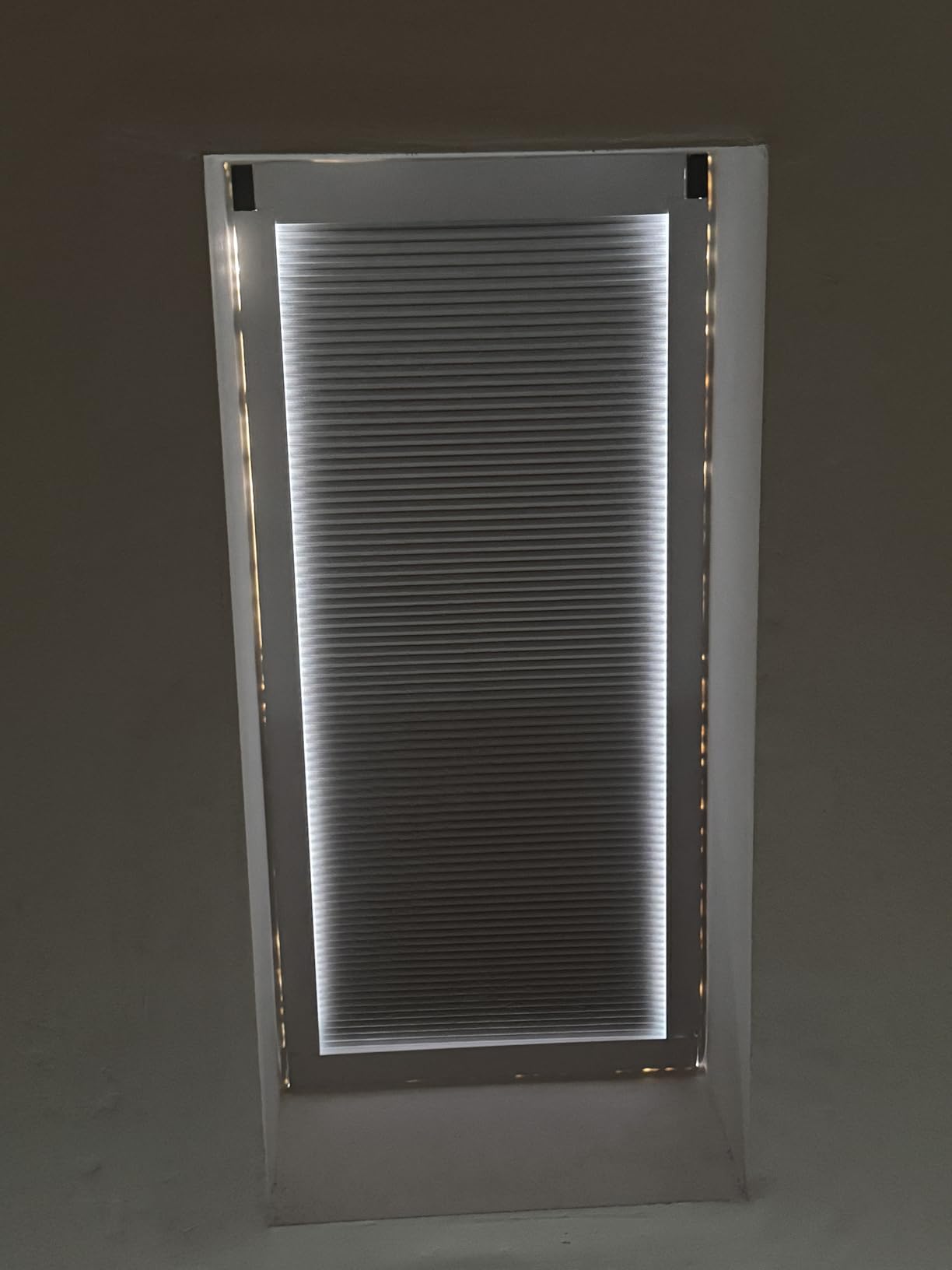 Keego Motorized Cordless Skylight Cellular Shades Blinds Efficient Systems that Integrate Intelligent Control with Modern Design with Remote Controls Custom Size WhiteSmoke Blackout customer photo 1