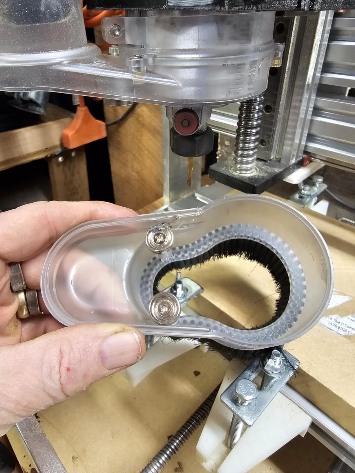 65mm CNC Dust Shoe, Compatible with Most 65mm Spindle Motor Router, Hose Adapter 38mm (1.5″) customer photo 1