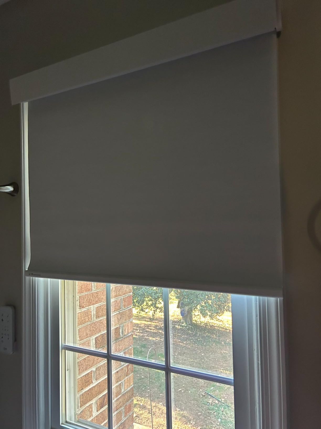 No-Drill Motorized Blackout Blinds with Remote, White, 34.5