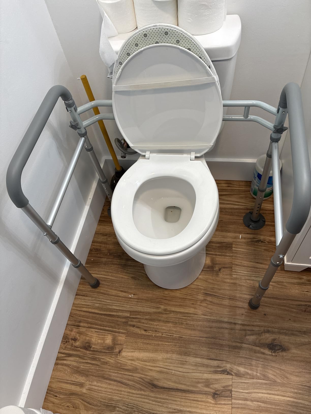 HOMLAND Toilet Safety Rails for Seniors, Adjustable Height & Width, 350 Lbs customer photo 2