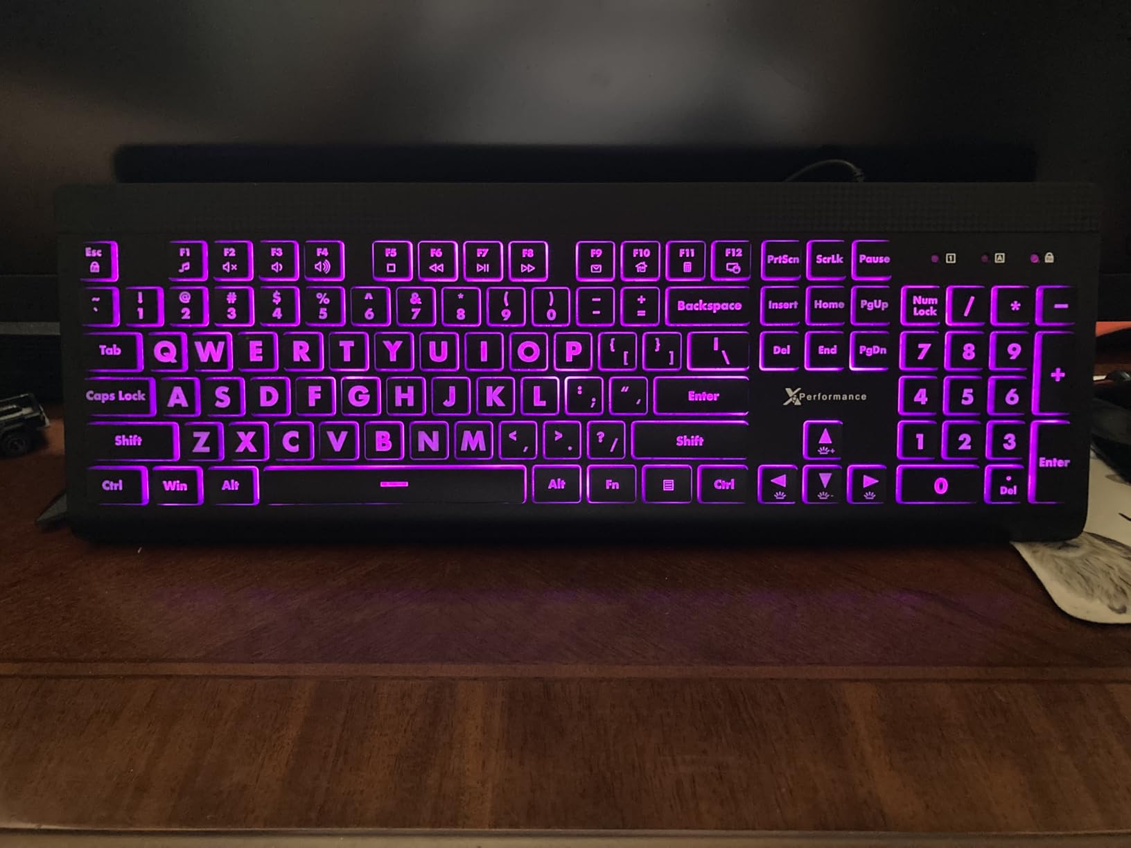 X9 Large Print Backlit Computer Keyboard - Easy to See Big Letters - Lighted USB Wired Keyboard with 7-Colors Backlight LED, Full Size Oversized Light Up Keyboard for Windows, PC, Laptop, Desktop customer photo 2