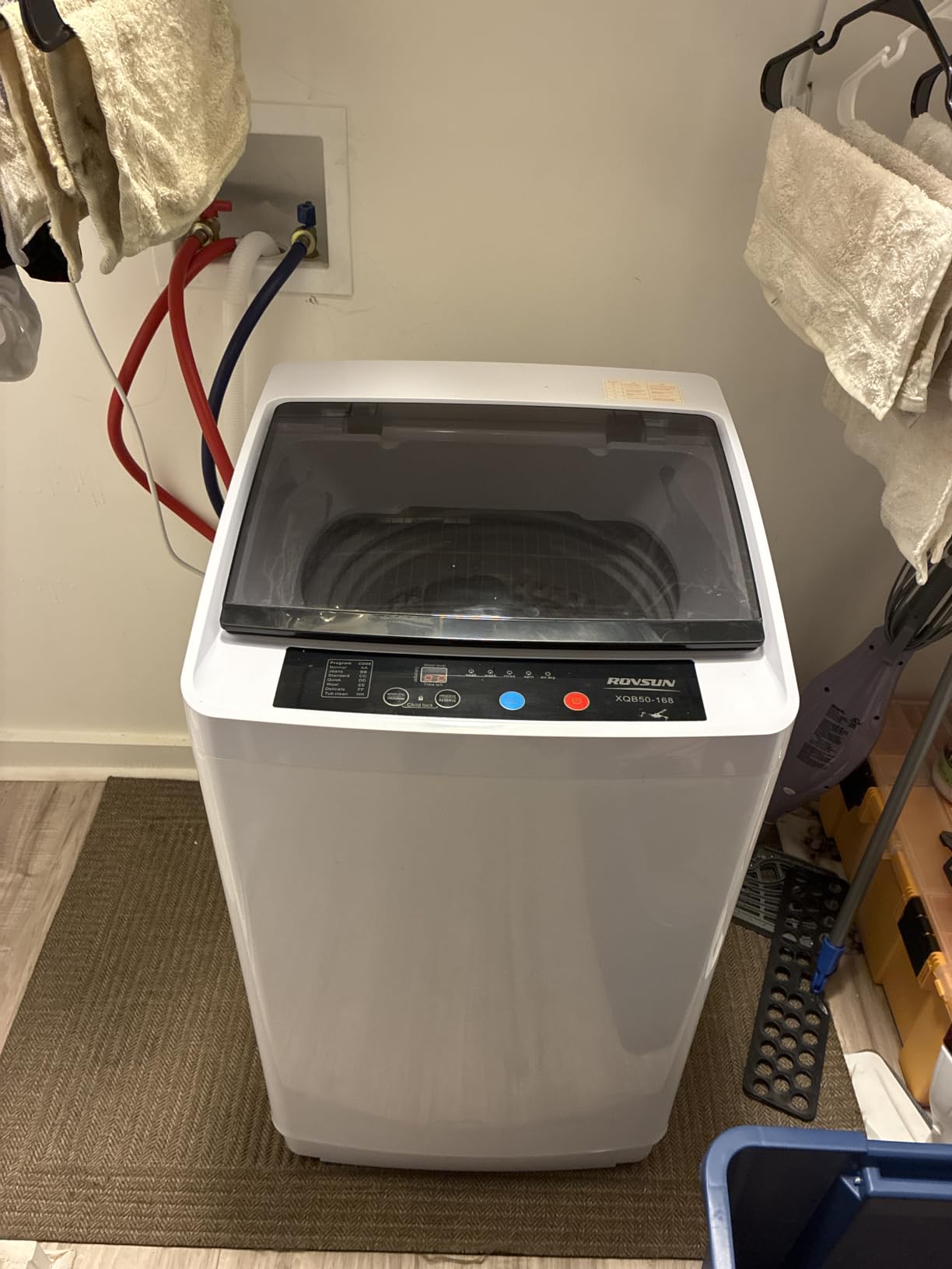 ROVSUN 25LBS Portable Washing Machine, Full-Automatic Electric Laundry Machine with Stainless Steel Drum, Compact Washer and Spin Dryer Combo with Drain Pump for Home, Apartment customer photo 1