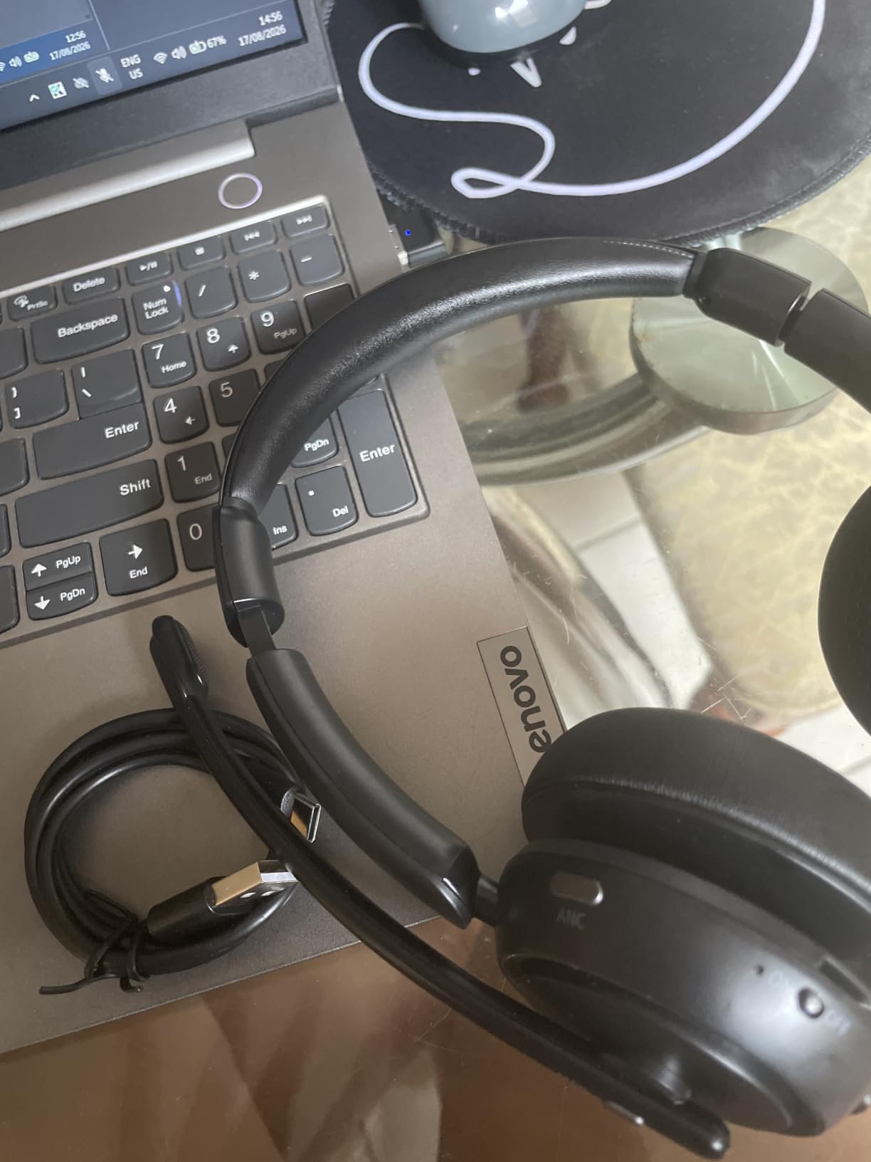 Upgrade ANC & ENC Wireless Headset with Mic for Work(Flip-to-Mute & Dongle) customer photo 1